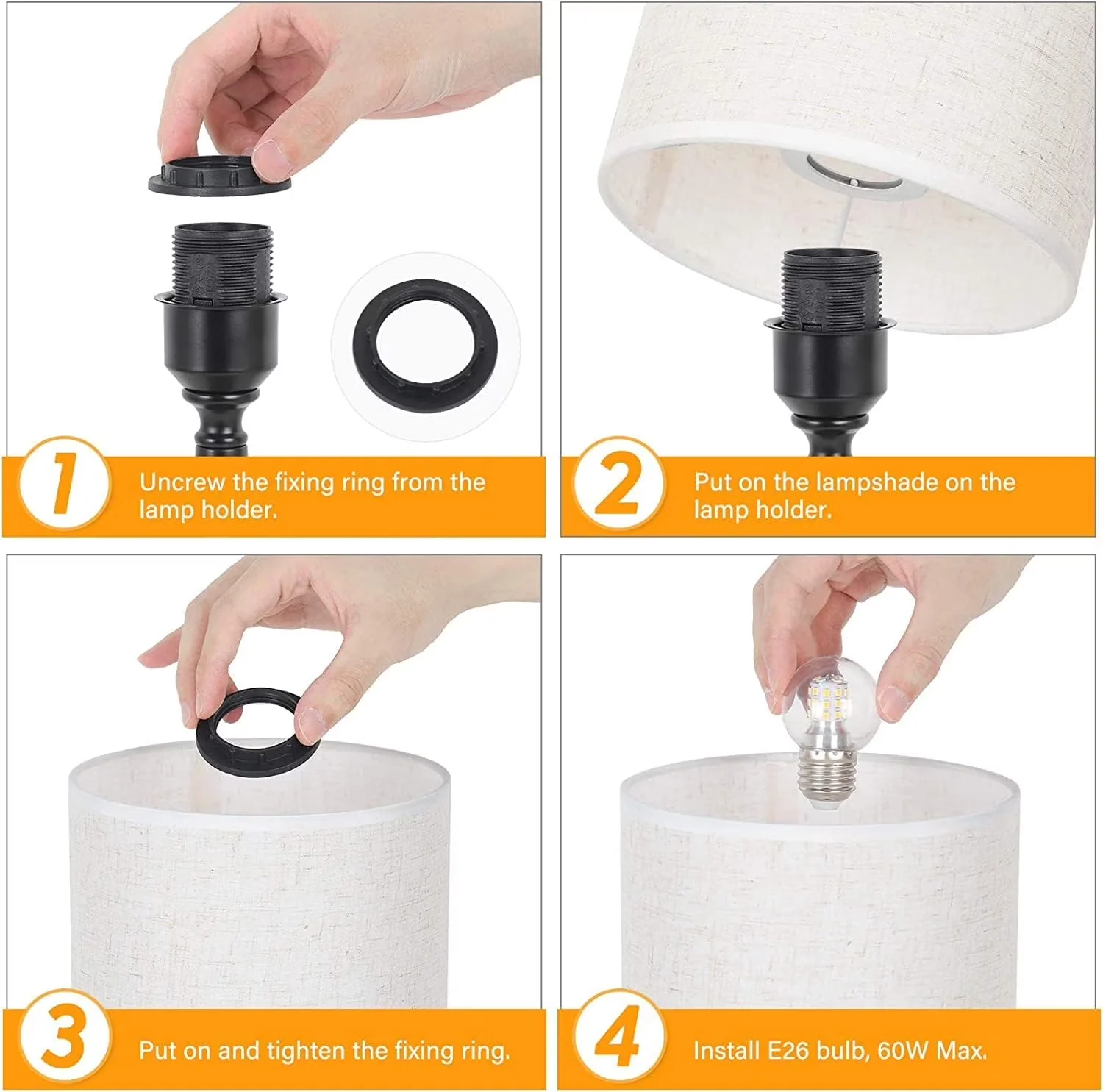 Professional Table Lamp with Bedside Lamps, Usb Port - Black|White Metal for Bedroom Model 30E7AA