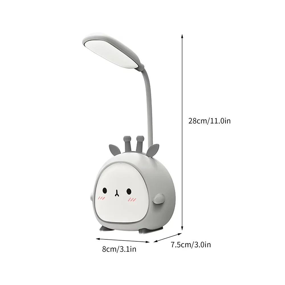 Essential Desk Lamp with LED, Battery, Adjustable Goose Neck LED Table - Pink Abs Model 466D67