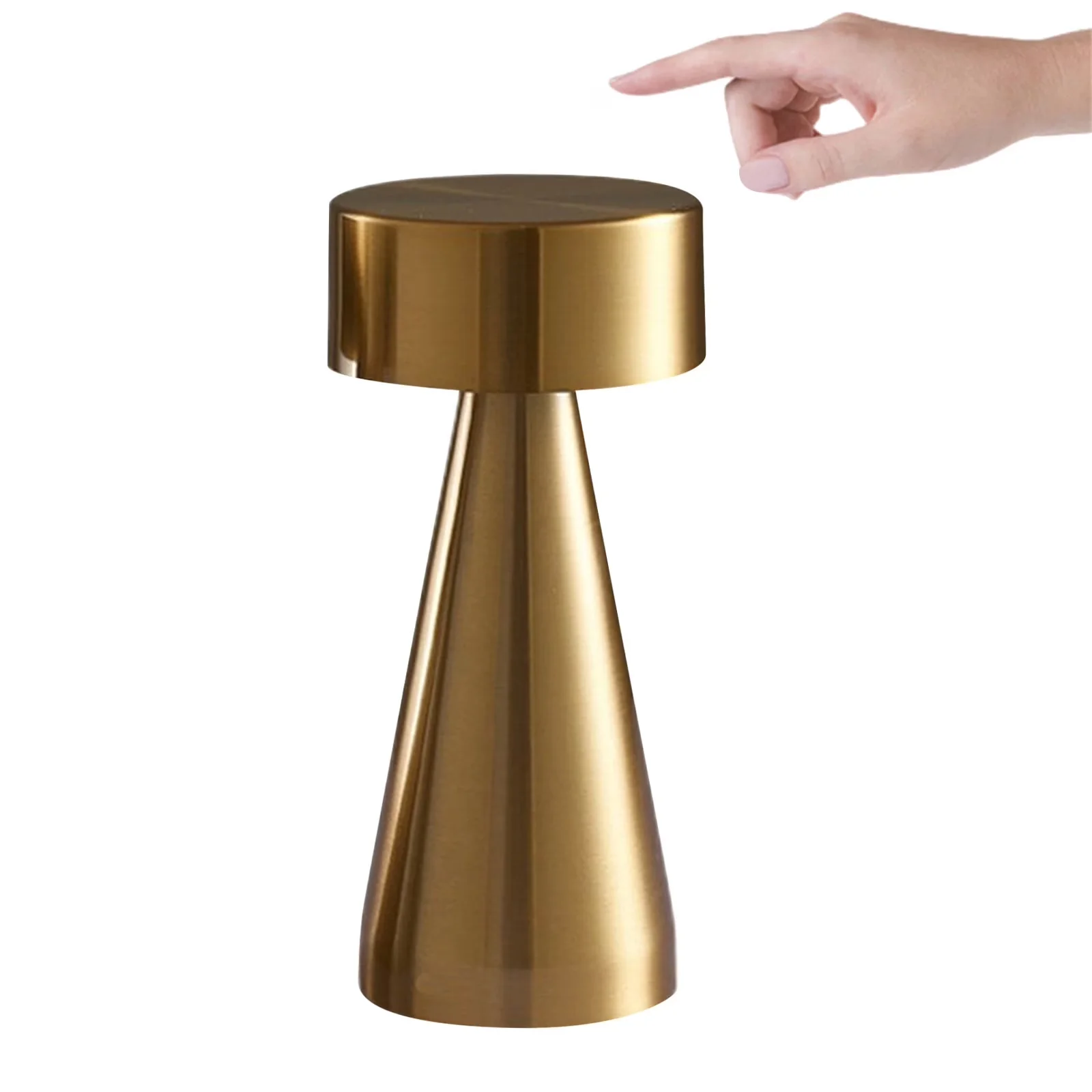 Essential Table Lamp with LED, Battery, Battery Operated Lamps - Gold Metal for Home Office Model 9C70E6
