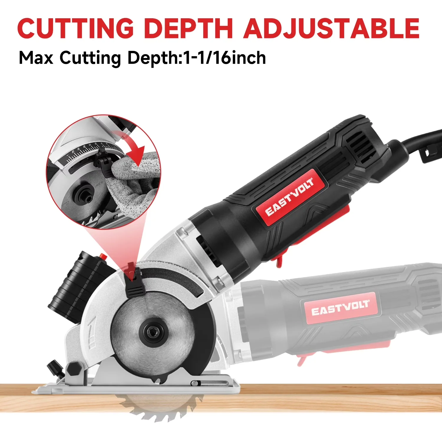 Power Saw Durable with Adjustable, Compact Circular, Mini Circular - Mini Model 0C554E