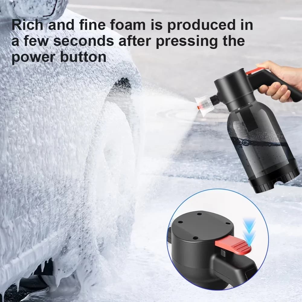 Pressure Washer Premium with Battery, Rechargeable Pressurized Foam Sprayer for Car, Home - Model 8CDABD