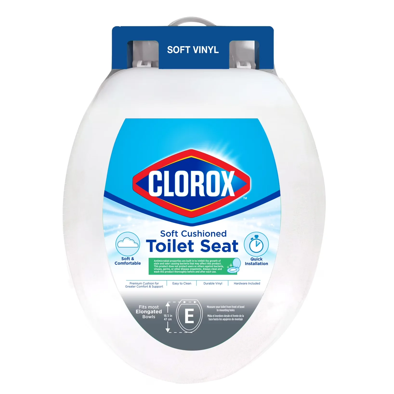 Toilet Seats And Lid Classic with Antimicrobial - Foam White 2 pack - Contemporary Style Model 681194