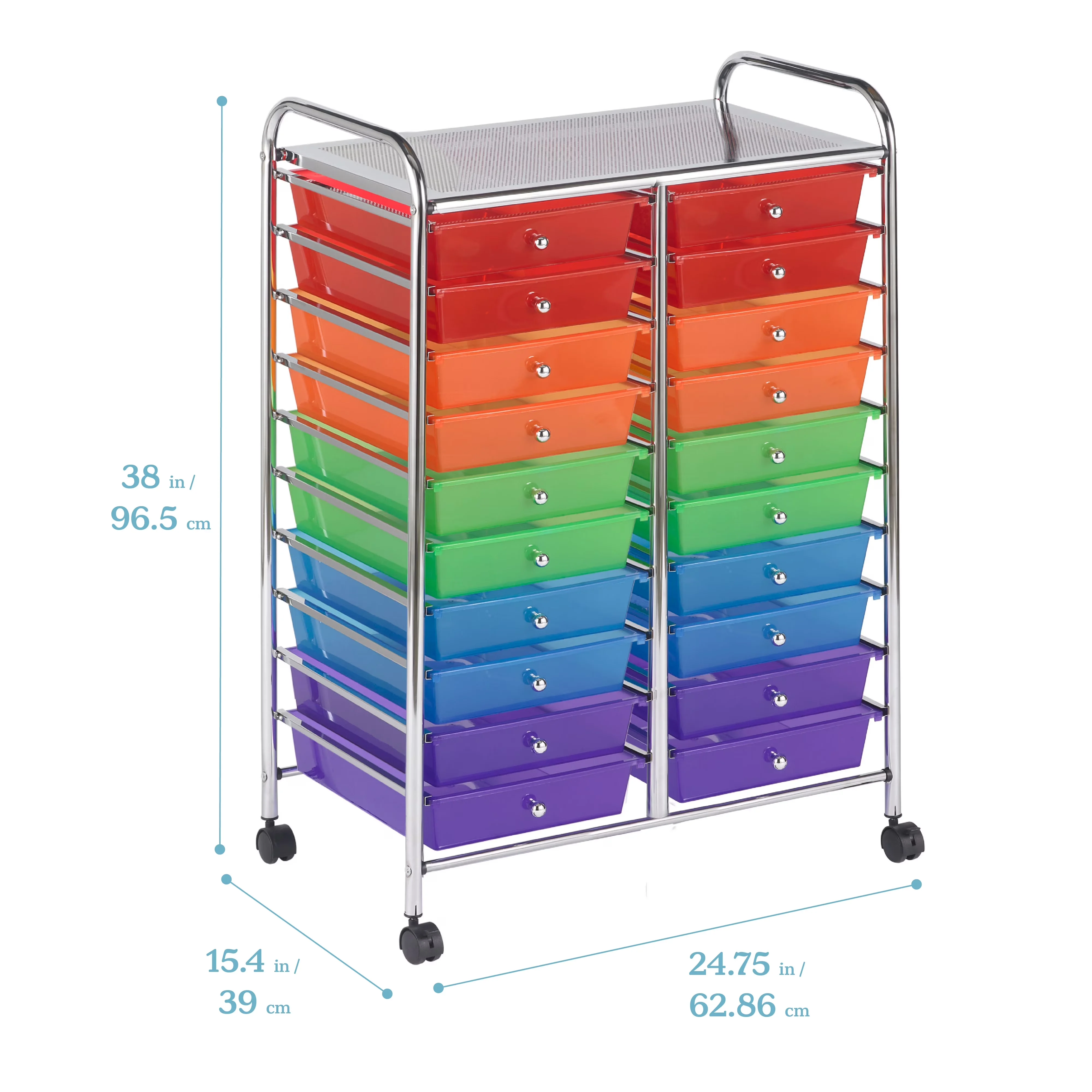 Garage Storage Supply Durable with Rolling, Craft Organizer - Heavy-Duty Plastic, Steel Assorted Model 02C360