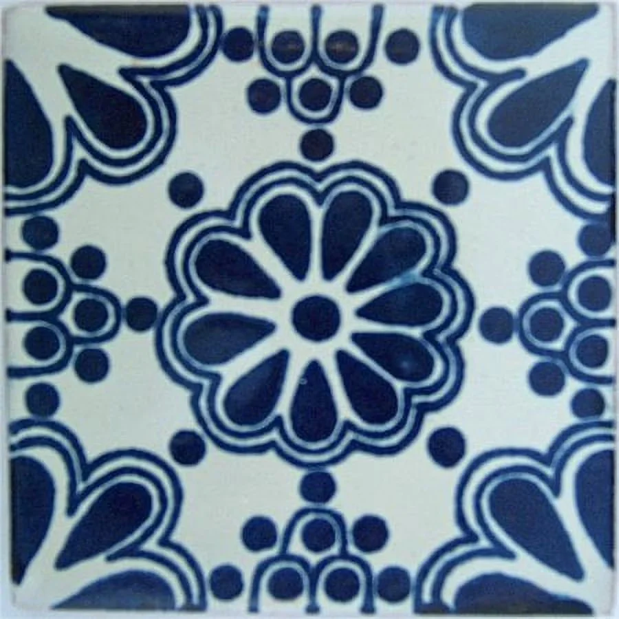 Durable Bathroom Renovation with Handcrafted by Mexico's finest artisans., Set of 9 pcs - Clay Blue Model 4970BC