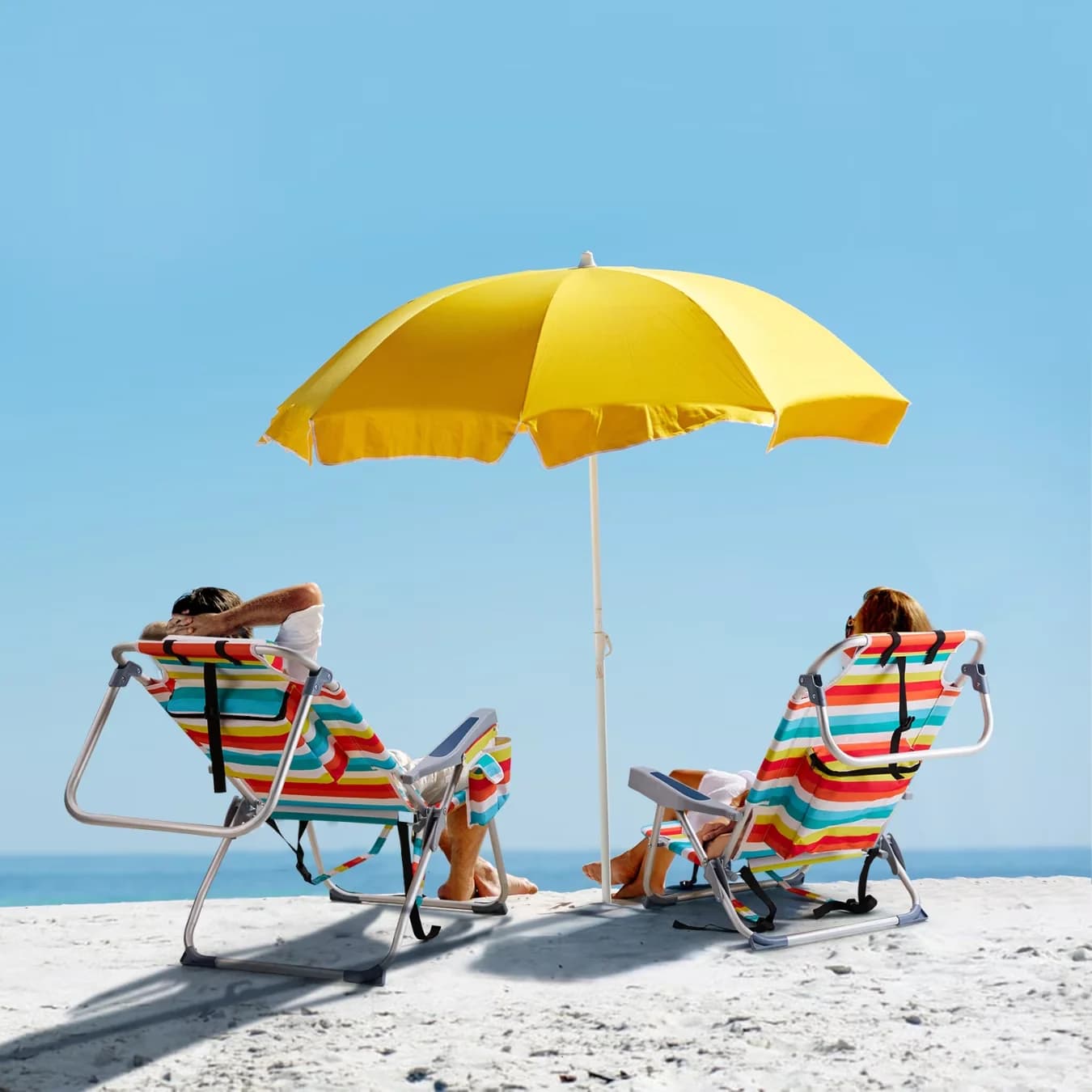 Quality Beach Chair with Adjustable, Lay Flat - Aluminum And 600D Polyester Fabric Multicolor Model 64E6FB