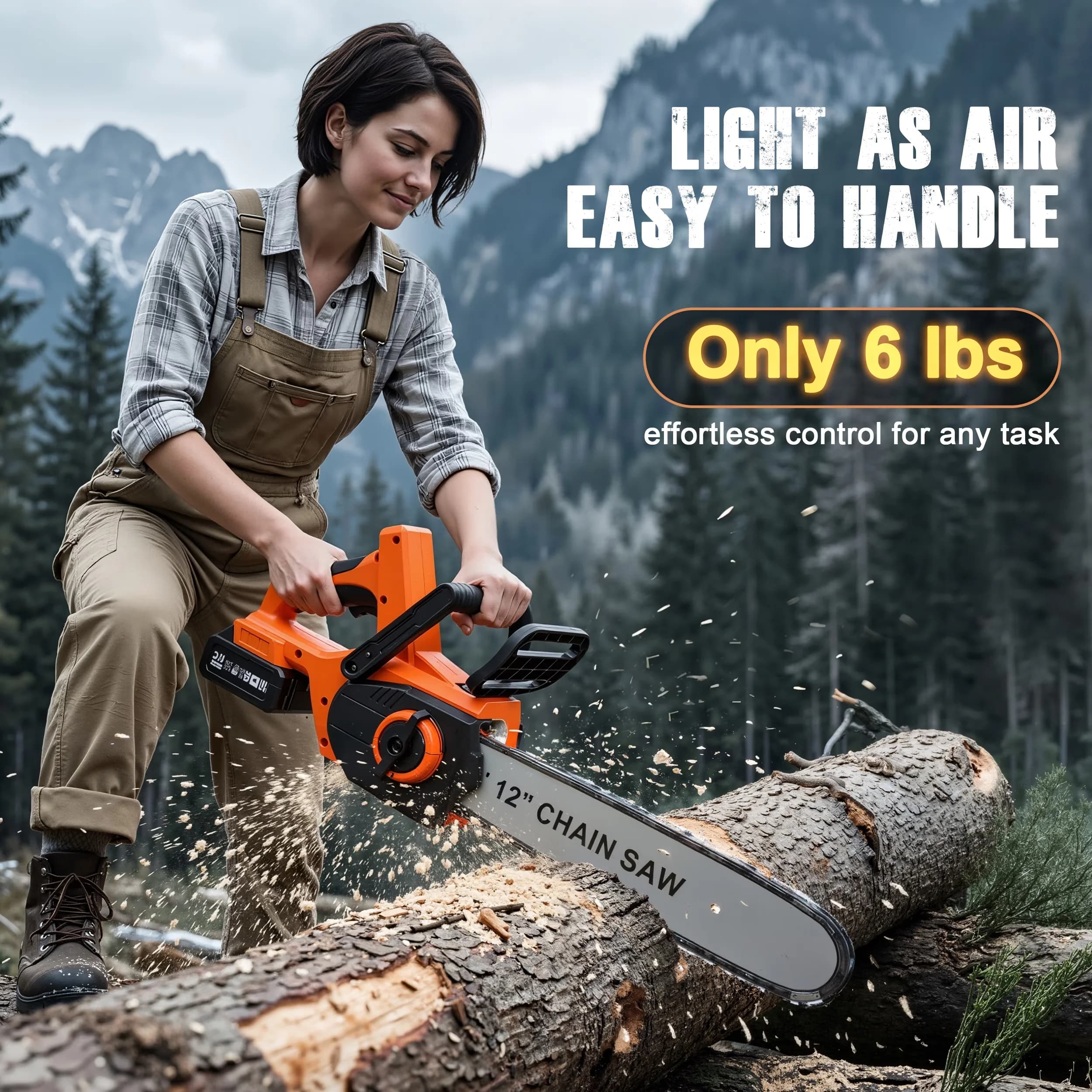 Classic Chainsaw with Battery, 1200W, 12" - Traditional Style Model 878A94