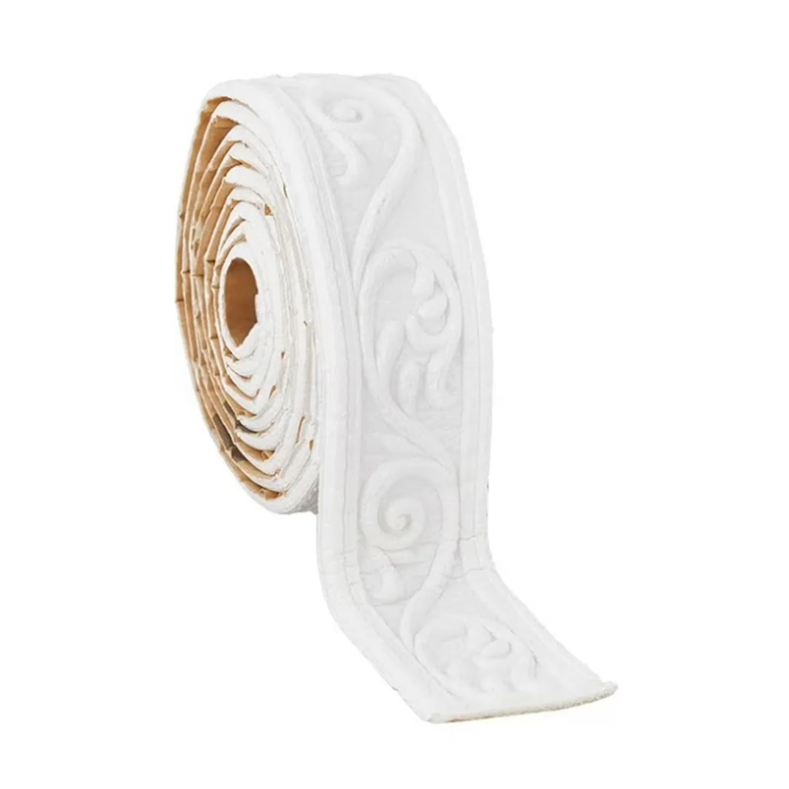 Efficient Wallpaper with Removable, Reusable, 3D Edging Foam Ceiling Baseboard - Plastic White Model 543DF5