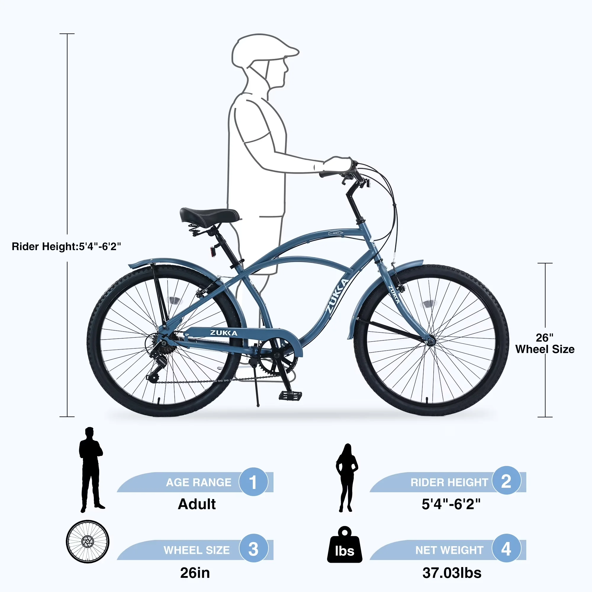 Reliable Cruiser Bike - Blue Women - Essential Collection Model F521F8
