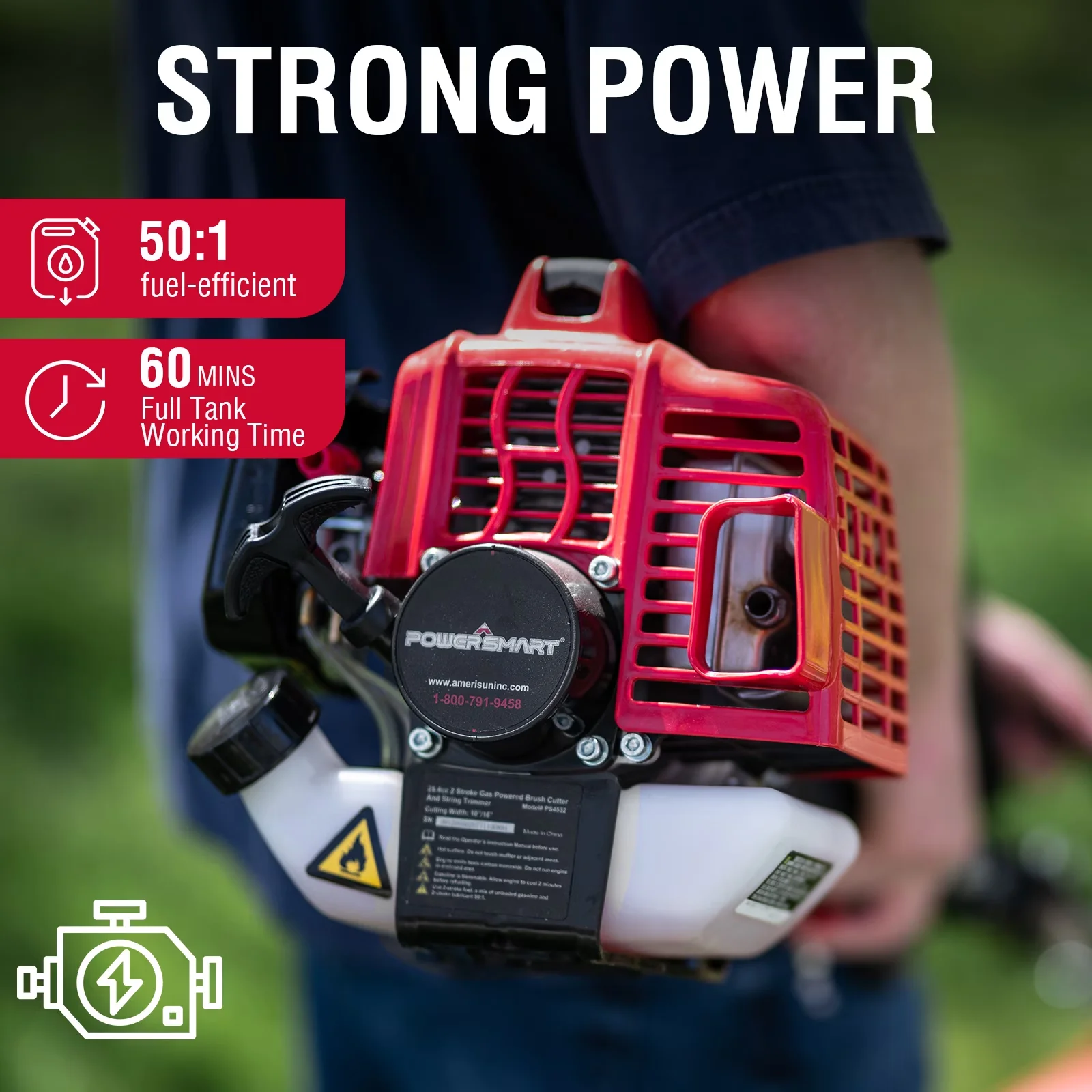 Efficient String Trimmer with Ergonomic Design, Weed Wacker and Weed eaters - Model 65FCED