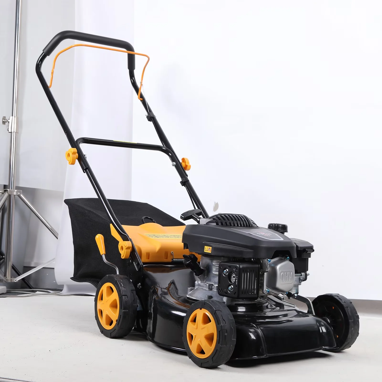 Modern Push Mower with Scratch-Resistant, Yellow, 16" Gas Lawn - Yellow Model 28F913