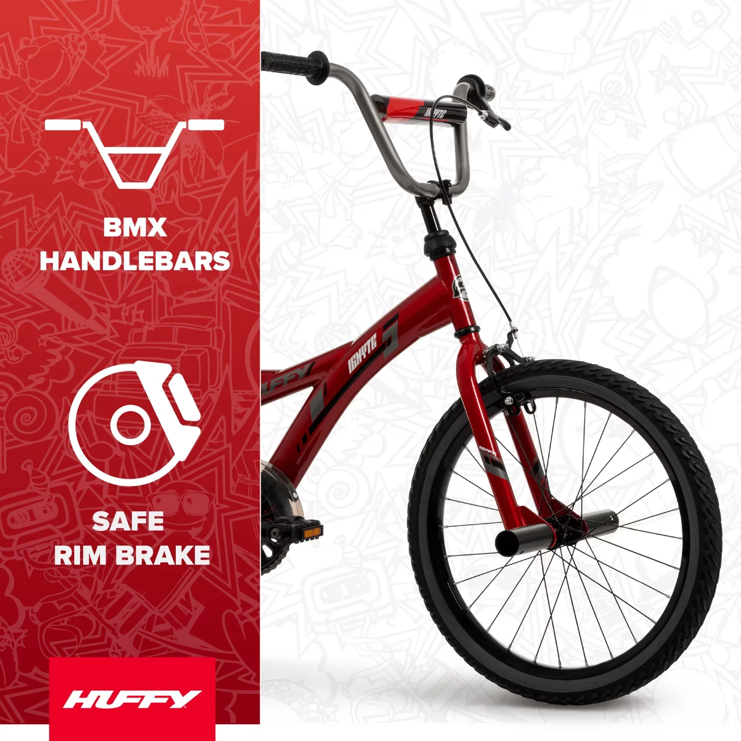 Modern Kids Bike with Adjustable Seat Height, EZ Build, 20" Igynte Kids’ - Red Model 88D70F