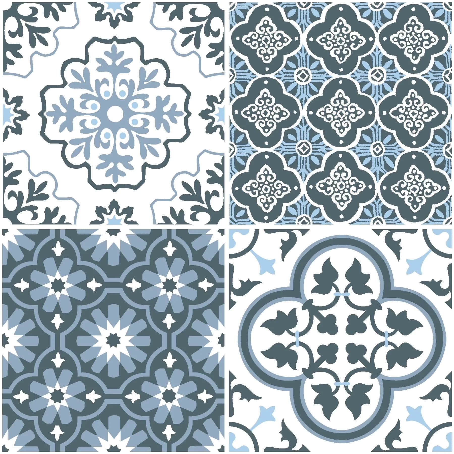 Grey Vinyl Flooring Vinyl Plank Flooring Reliable with Water-Resistant, Blue tiles, Permanent adhesive makes tiles durable - Blue Vinyl Model 73AEF1