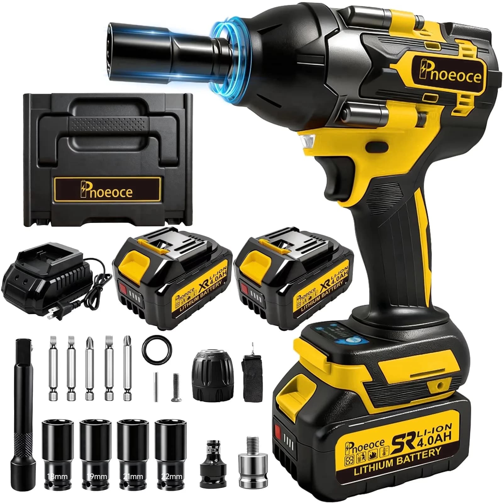 Professional Air Tools Compressor with Battery, 20V, 850N.m Brushless Cordless Impact Wrench - Model E8CA72