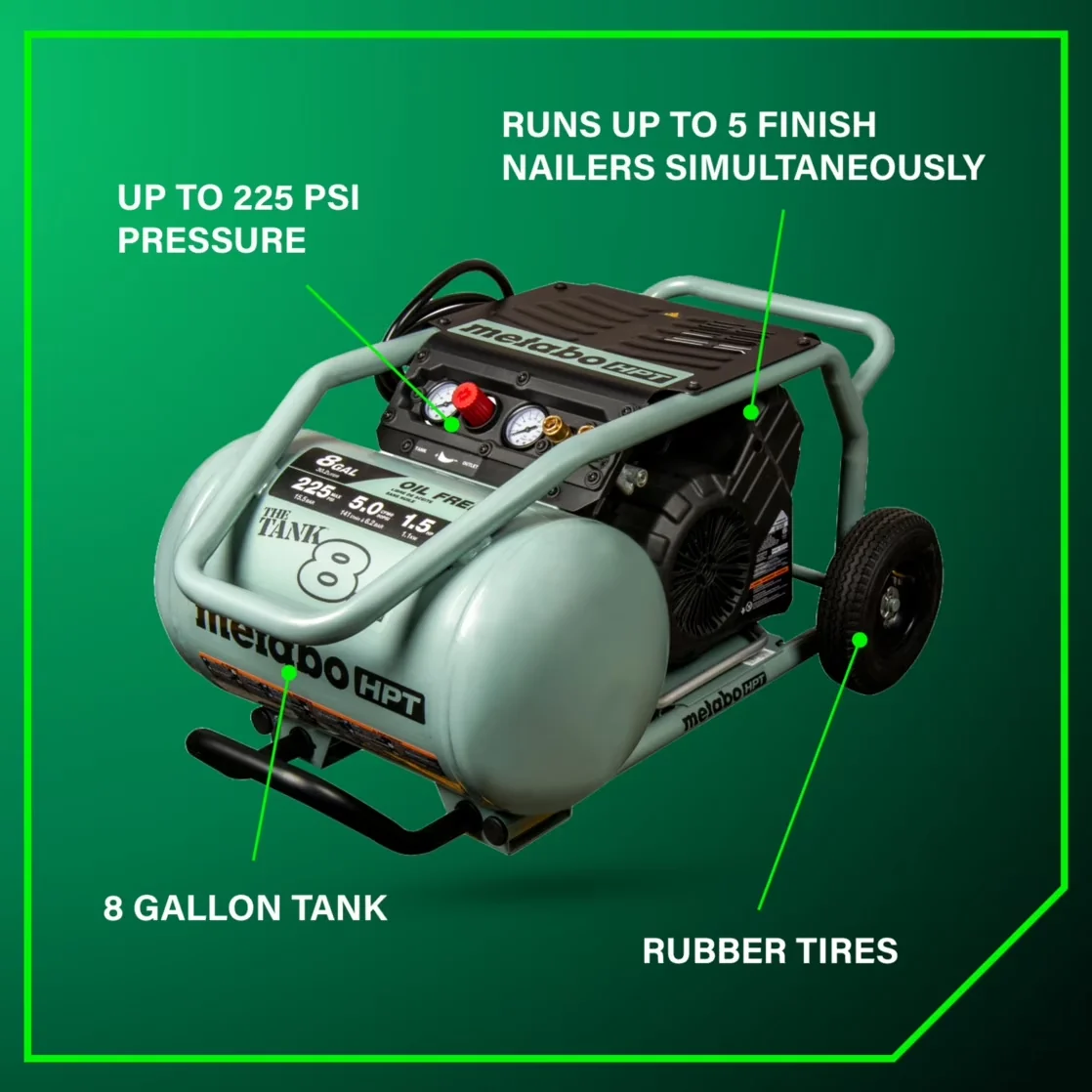 Pro Tool Sleek with 8-Gal Air Compressor - Multicolor Steel for Garage Model D2AE35
