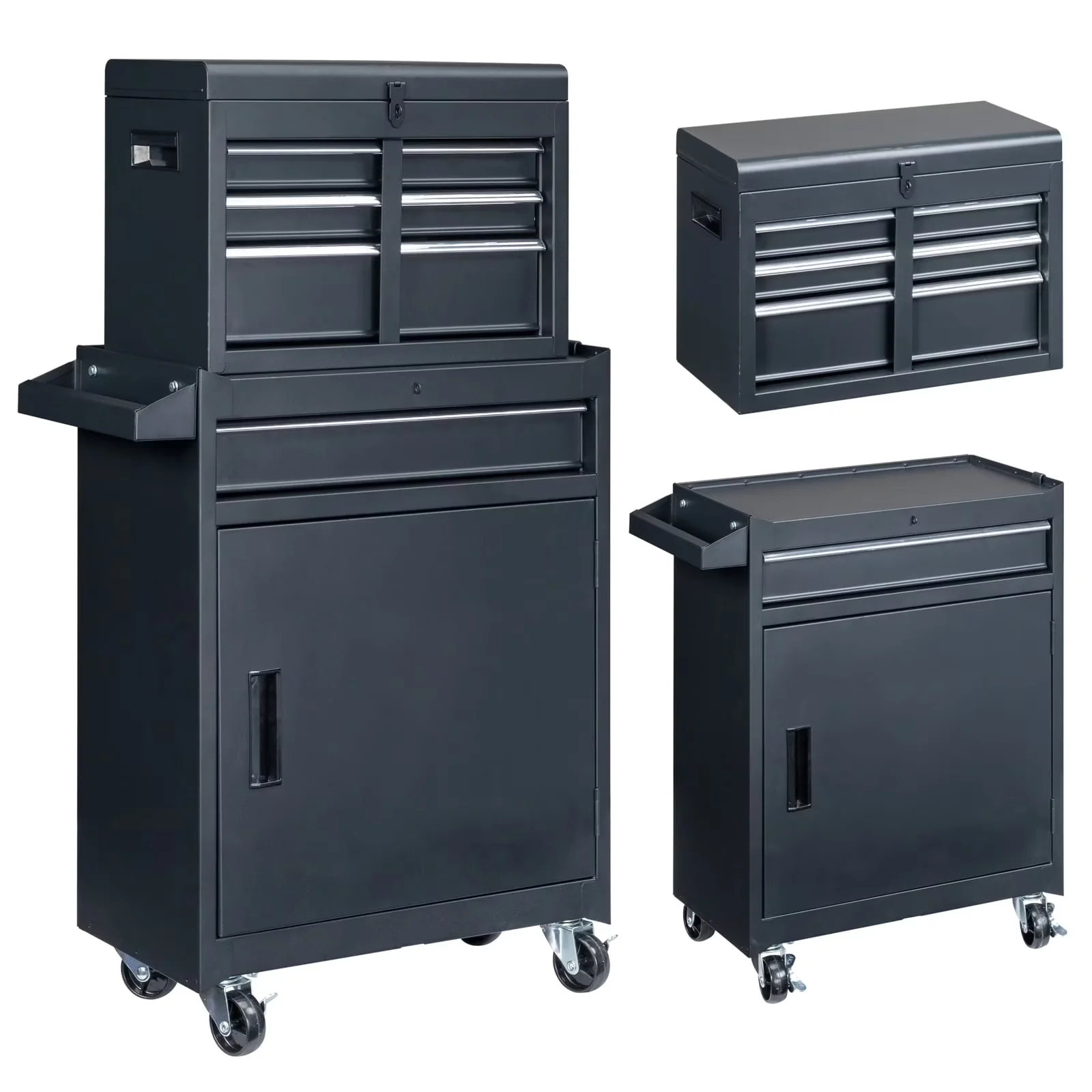 Toolstorage Innovative with Lockable, Black, Mechanic Tool Organizer Box - Steel Black Model 8A2BC7
