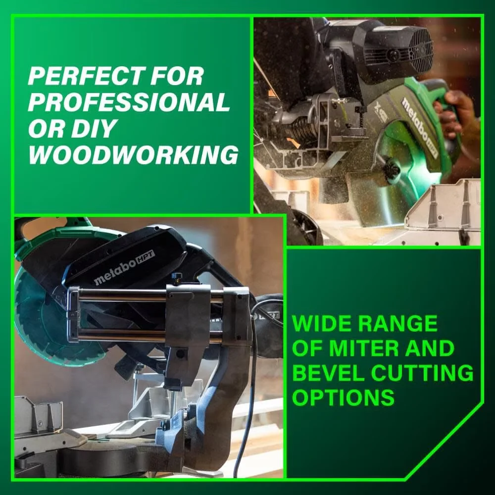 Classic Power Saw with Adjustable, MITER DETENT STOPS: 9 stops, 12-In Dual Bevel Sliding Miter - Multicolor Model 06C87E