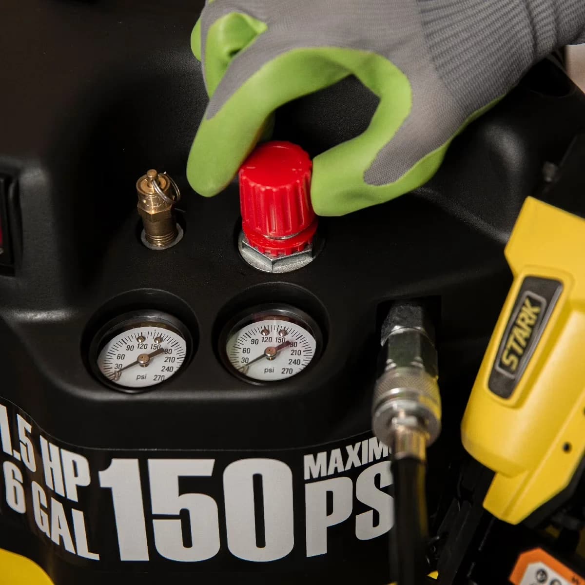 Stylish Air Tools Compressor with Portable - Gauge for Daily Use Model C063A9