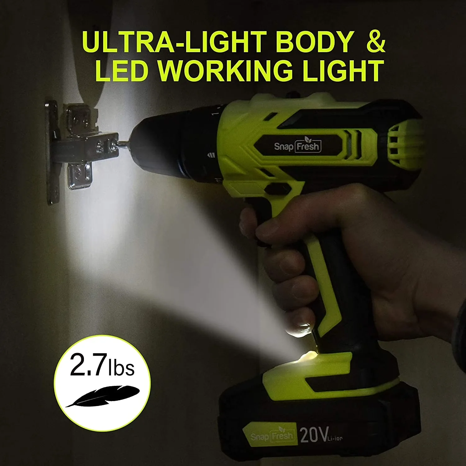 Versatile Drills Driver with Battery, Variable Speed, 20 v - Green One Size Model 9D0309