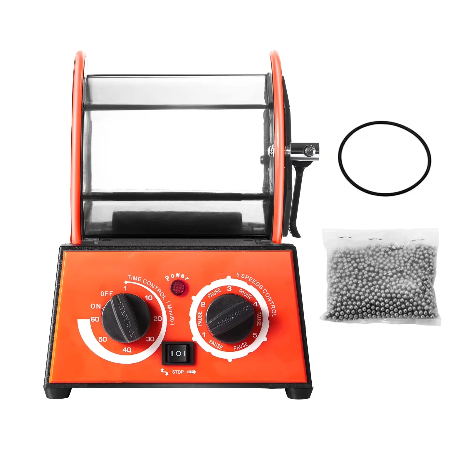 Woodworking Classic with Jewelry Polisher Tumbler, 0-60 Minutes Timer - Stainless Steel Orange Model 446308