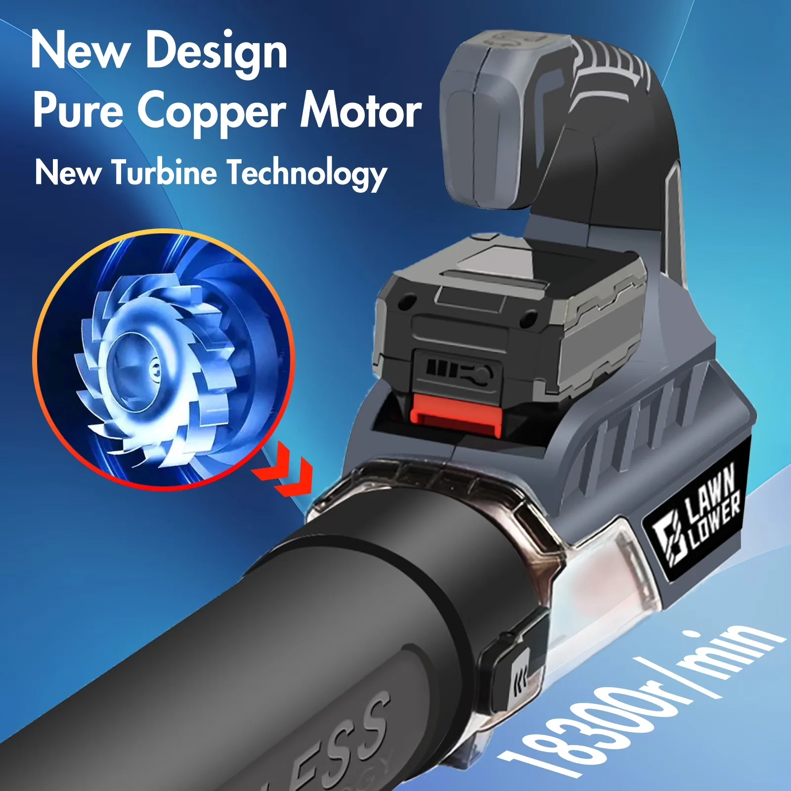Stylish Leaf Blower with Battery, Handheld, / Cordless - 374CFM - Residential Grade Model DDC31D