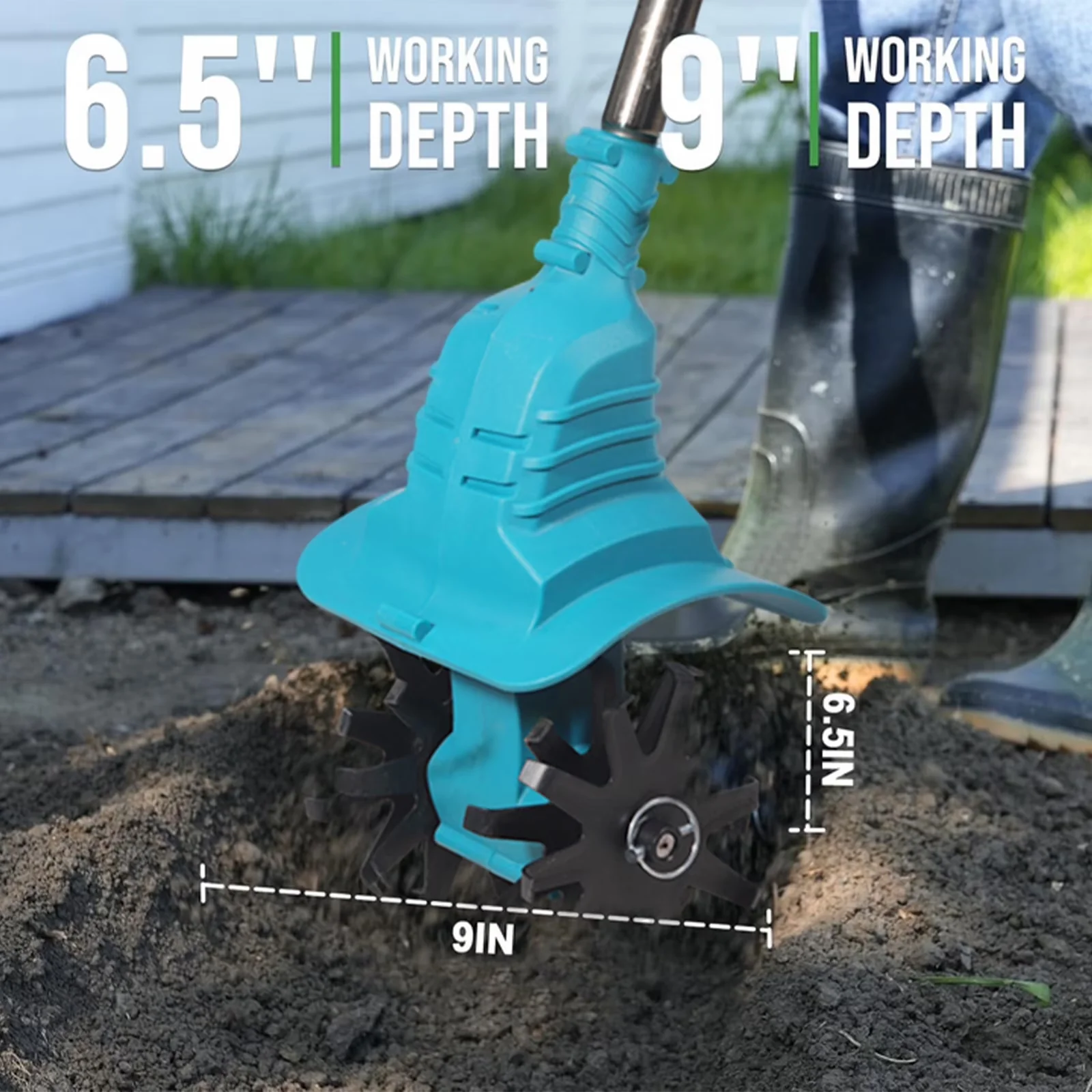 Trillers Cultivator Sleek with Battery, 21V, Cordless Tiller - Low Maintenance Model DFA7A0