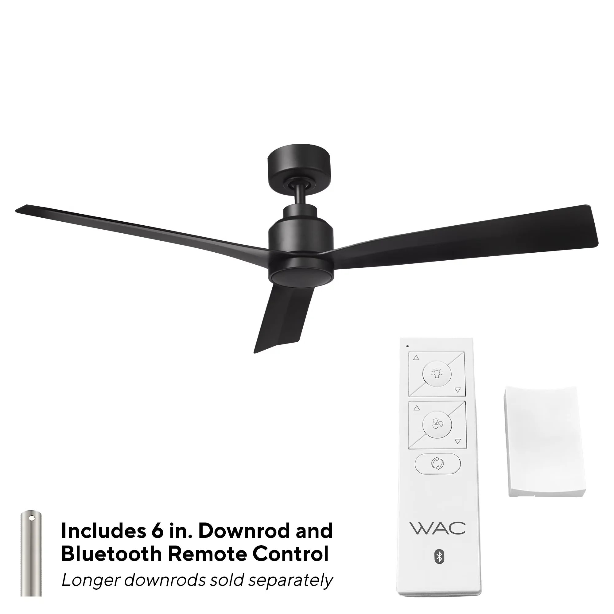 Compact Ceiling Fan with LED, Energy Efficient, Remote Control - Black Model 899FDB