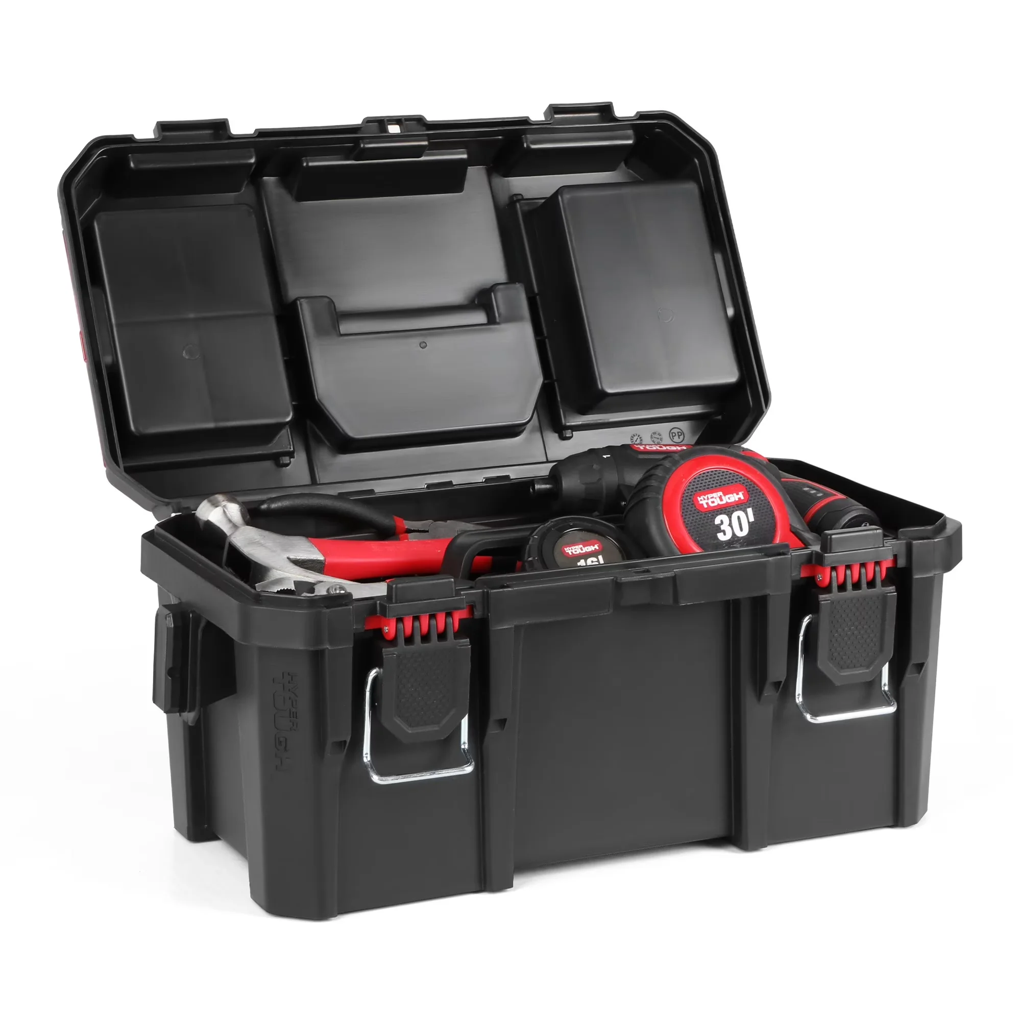 Durable Toolstorage with Lockable, Tool Organizer - Black Plastic;Metal Model 0D16EF