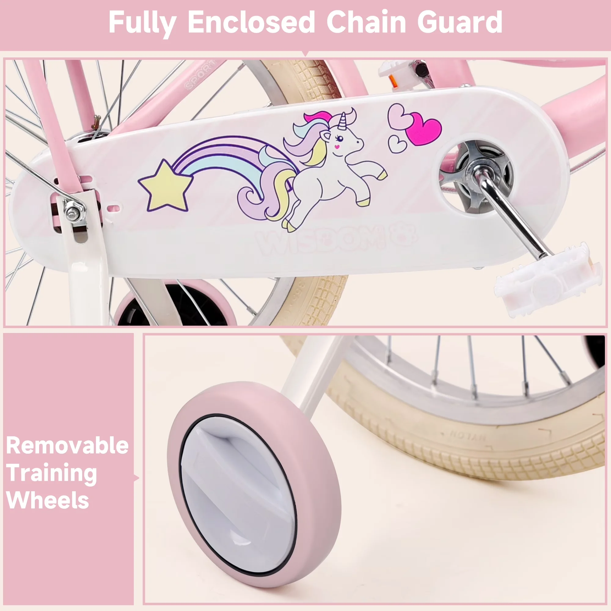 Sleek Cruiser Bike with Adjustable Seat Height, Adjustable Handlebar Height, Kids Bicycles - Pink Model 87CB7E