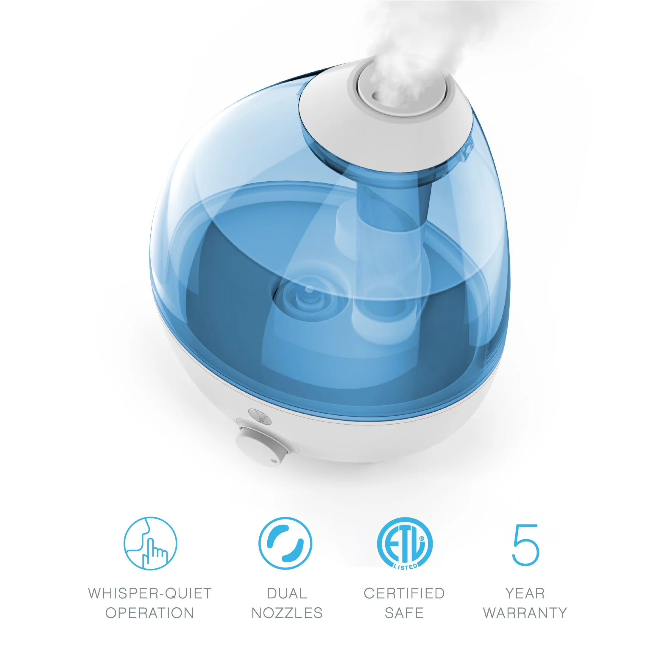 Classic Humidifier with Automatic Shut-Off, ® MistAire™ XL Ultrasonic Cool Mist - Blue for Large, Rooms Model 296134