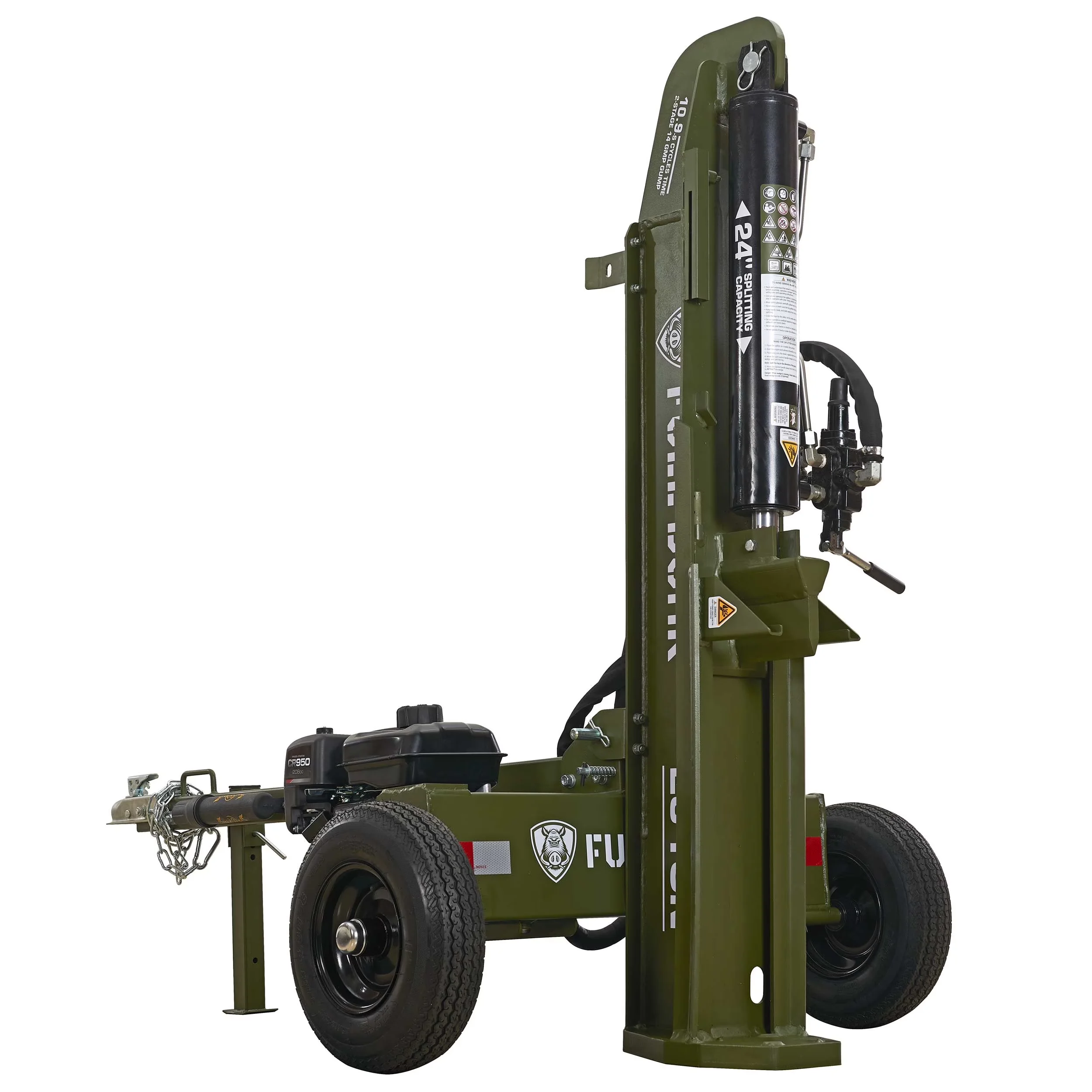 Sleek Logsplitter with Wheeled, Heavy Duty H beam structural design - 49 Model 74D828