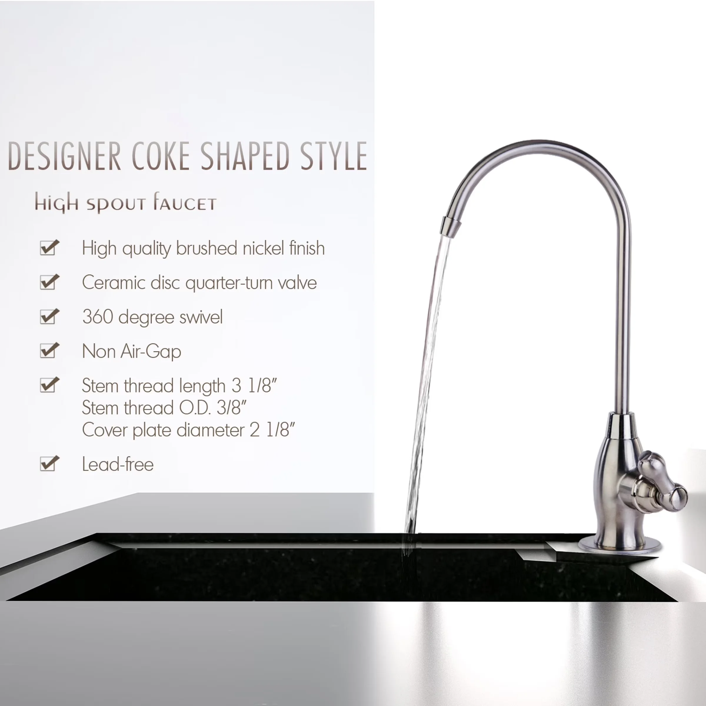 Kitchen Renovation Classic with Easy Installation, Filtered - White Brass Model BBAEC9