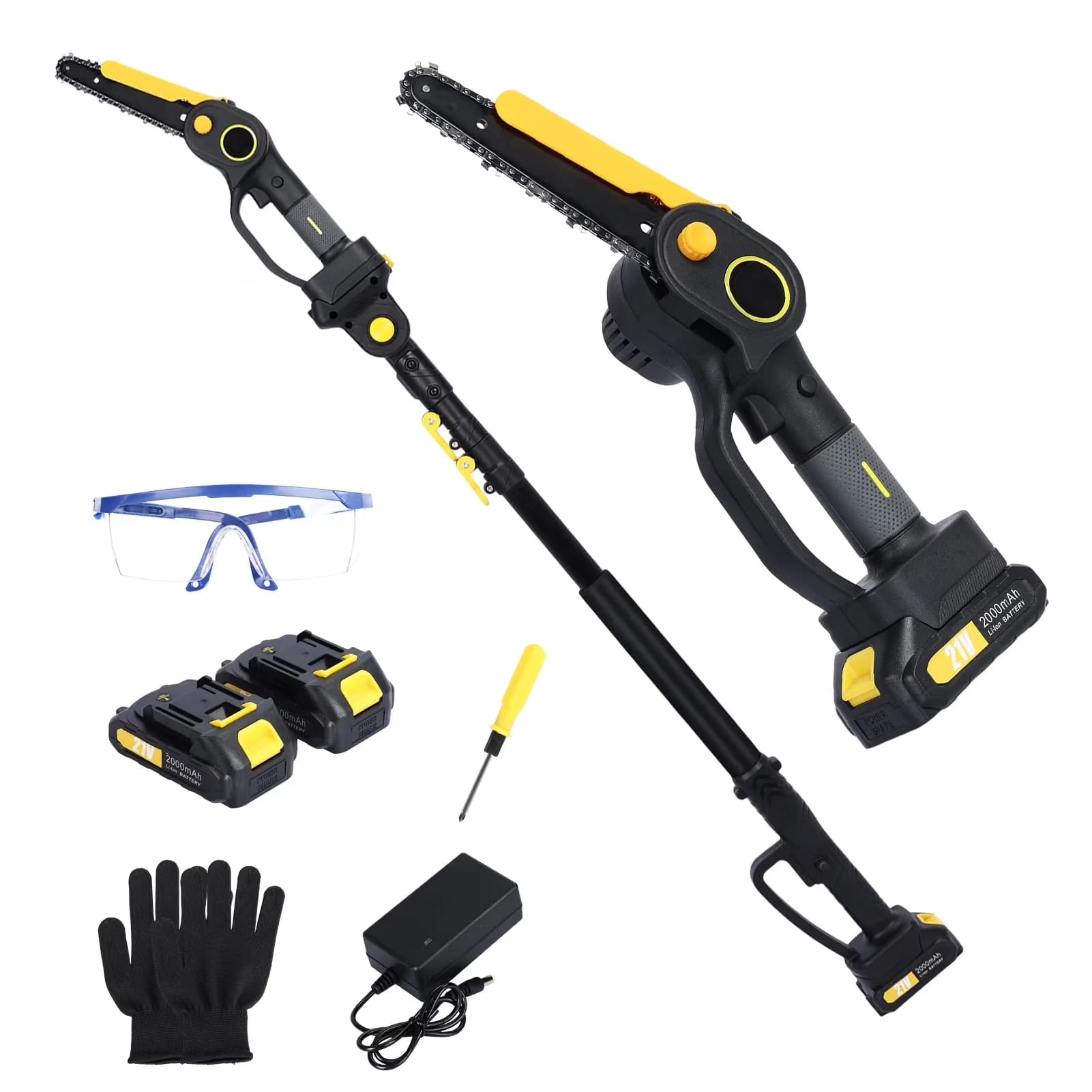 Reliable Pole Saw with Battery, 4.9-7.5ft Adjustable, Cordless Mini Chainsaw - Model 557613