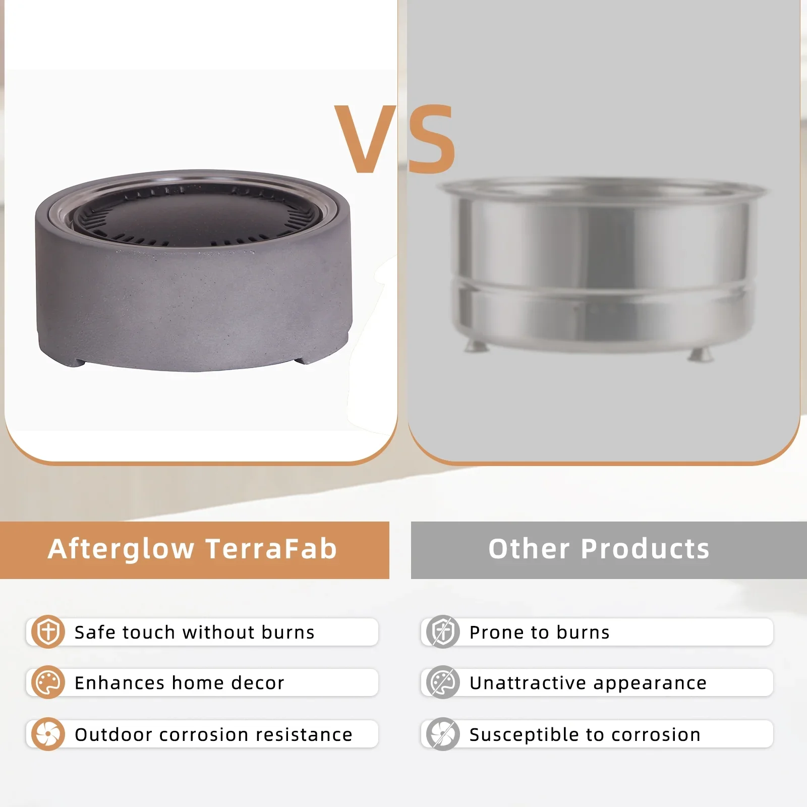 Stylish Flat Top Grill with Portable - Terrafab Gray for Patio, Garden Model 897A28