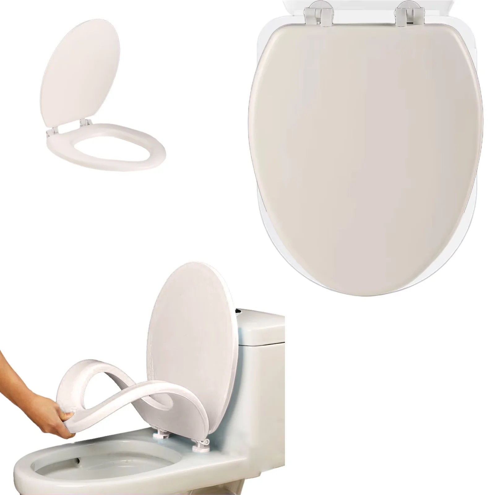 Toilet Seats And Lid Stylish with Easy Installation, Quick-Release Hinge - Plastic Model B73693