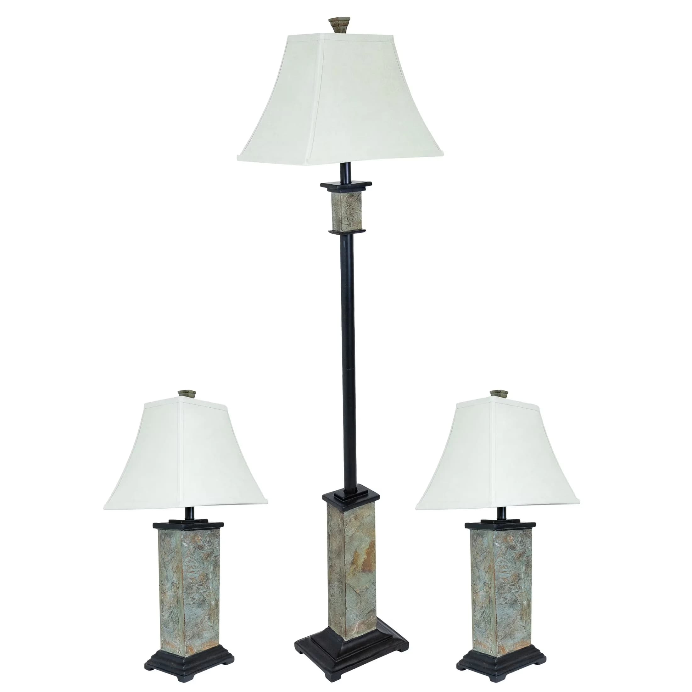 Innovative Lamp Set with LED, Contemporary, Energy Efficient - Slate Gray, White, Black Model 8FA340