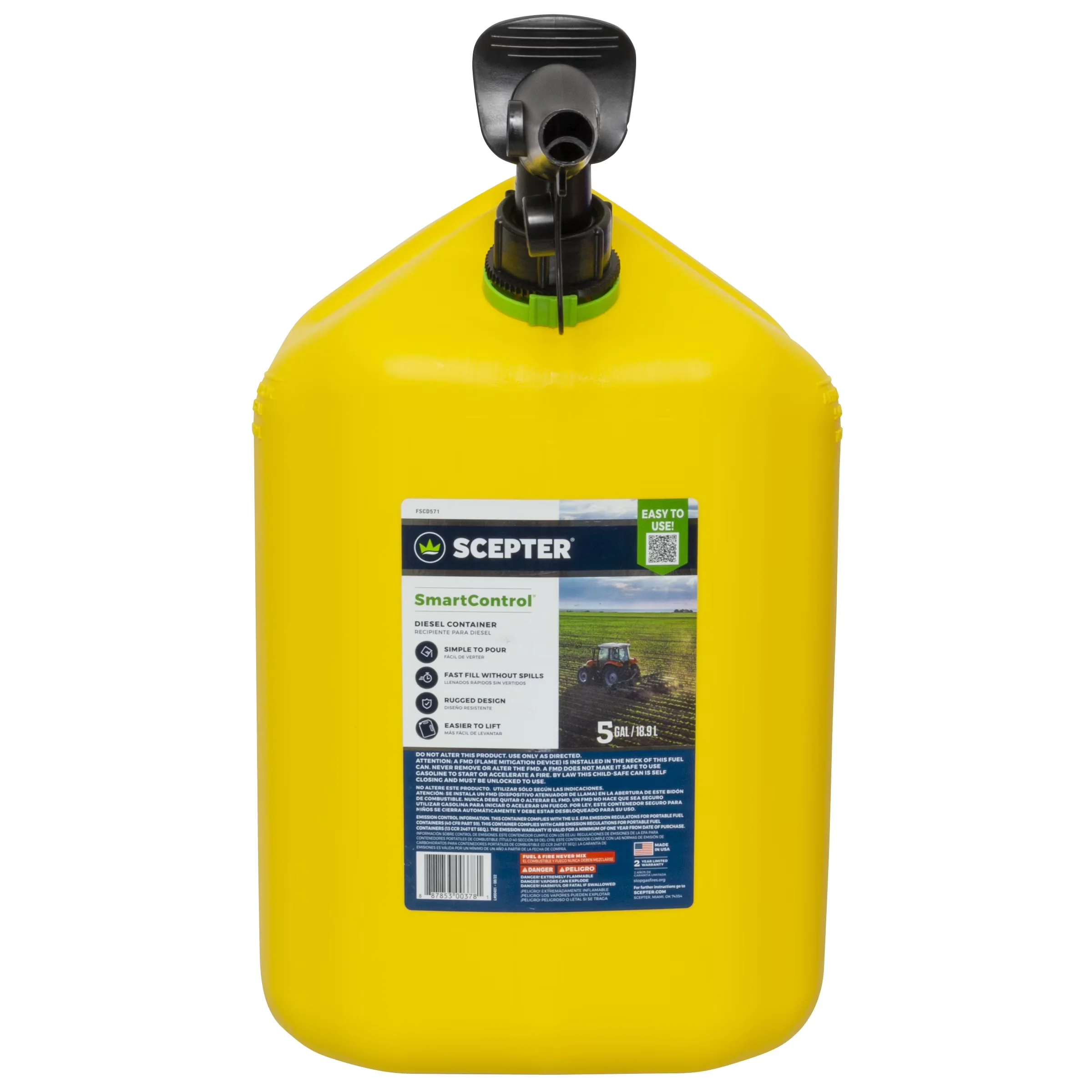 Replacement Parts Accessory Quality with For Emergency, Yellow Gas Can - 5 gal Model 6A53E4