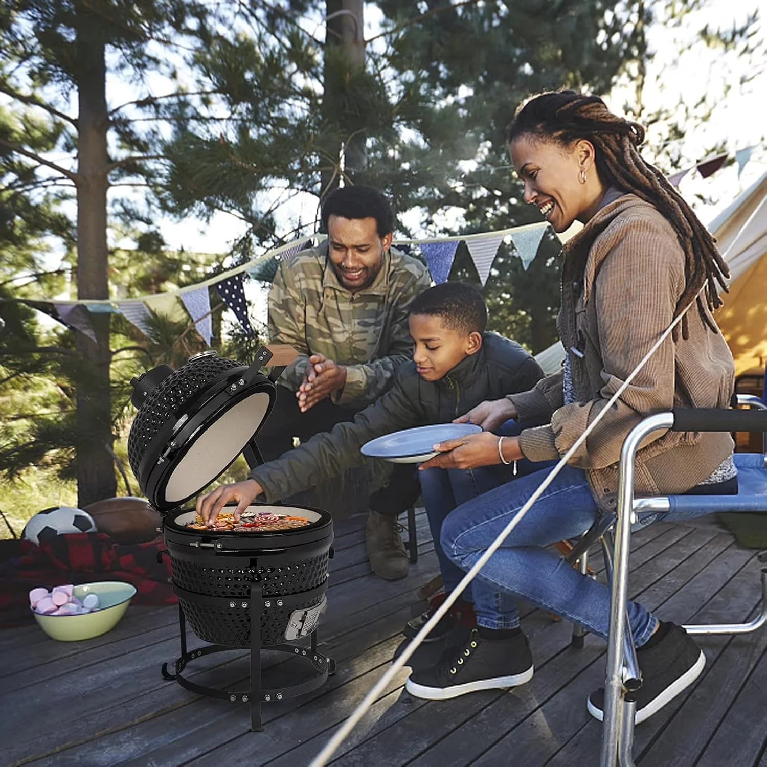 Innovative Smoker with Package Includes: 1 X Ceramic Grill - Ceramic Black Model 6EB2FC