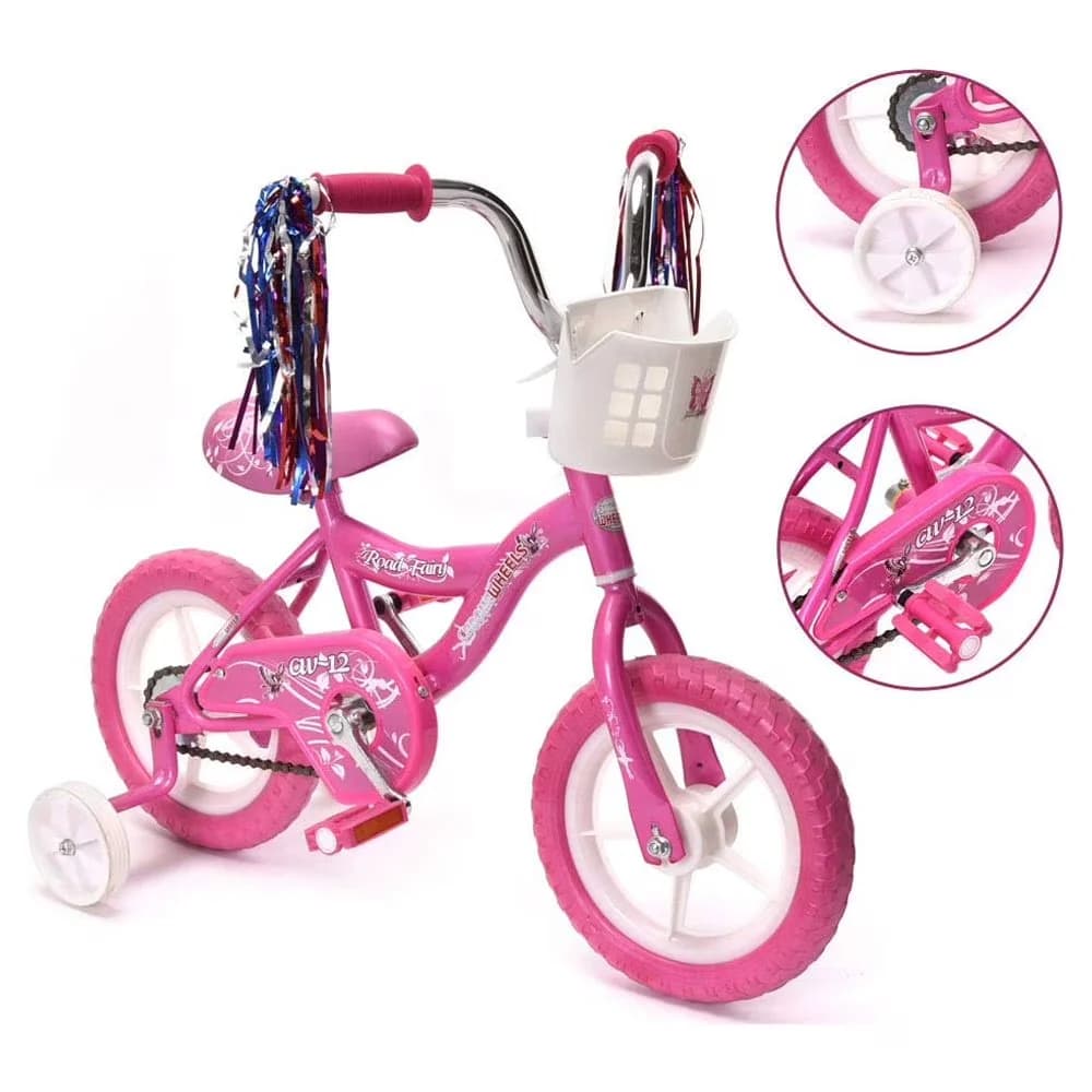 Essential Kids Bike with Adjustable Seat Height, BMX 12" Kid's - Pink 2-4 Model A166C9