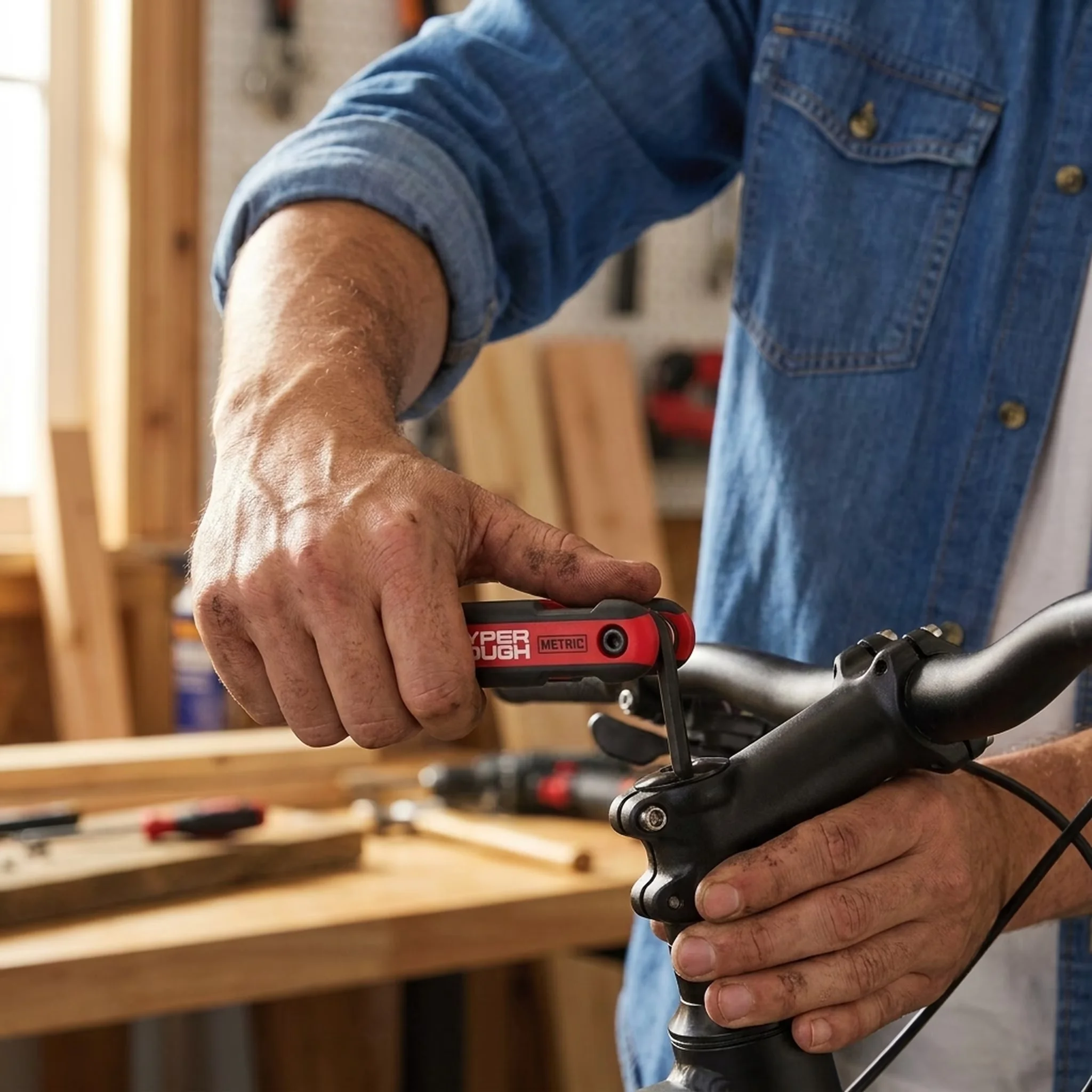 Sleek Hand Tool with Folding, Heavy-Duty, Heavy-Duty Folding Metric Hex Key Set - Model 68B718