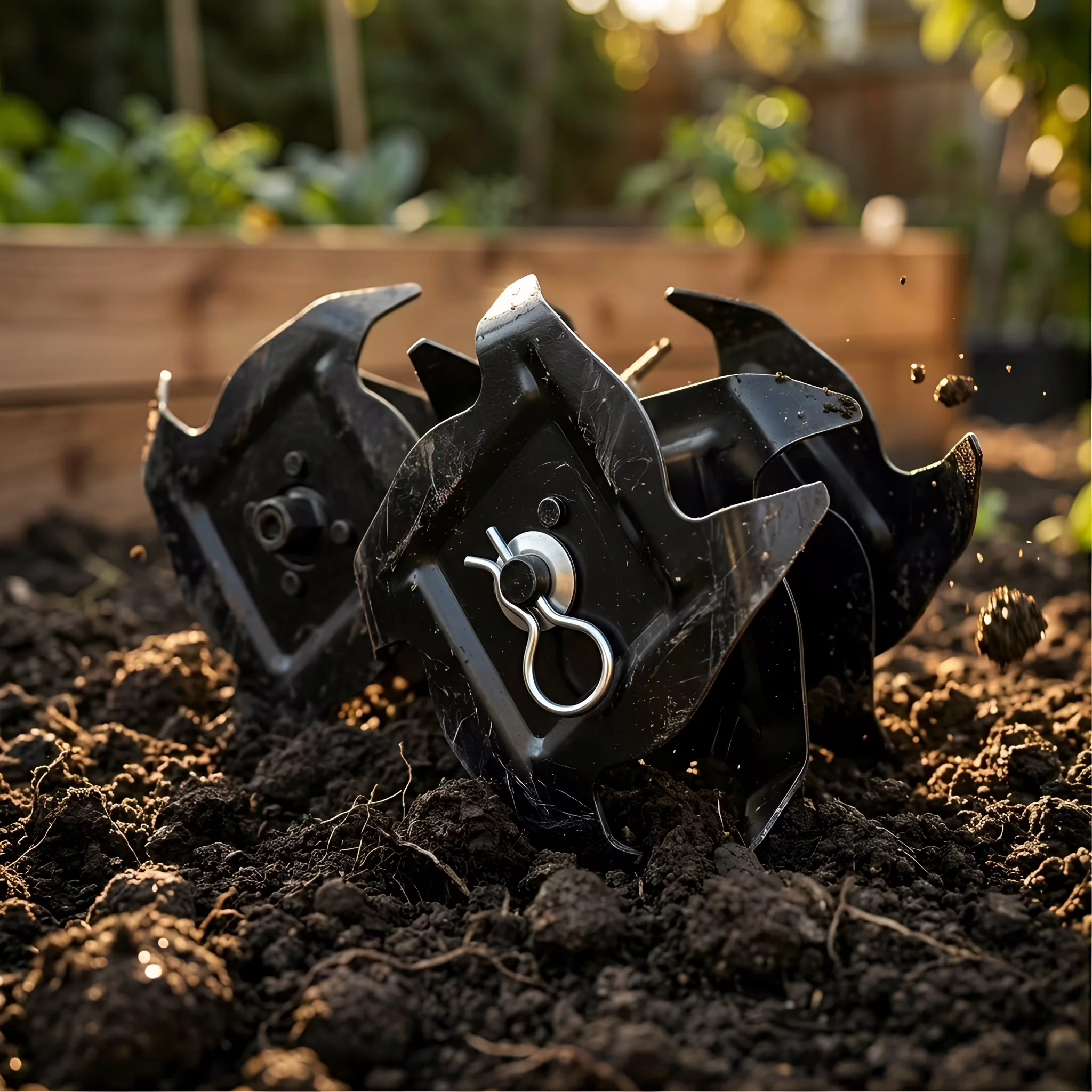 Durable Trillers Cultivator with Stand-Up Start, 1.3HP Gear Drive Small Rototiller for Garden - Model F83B81