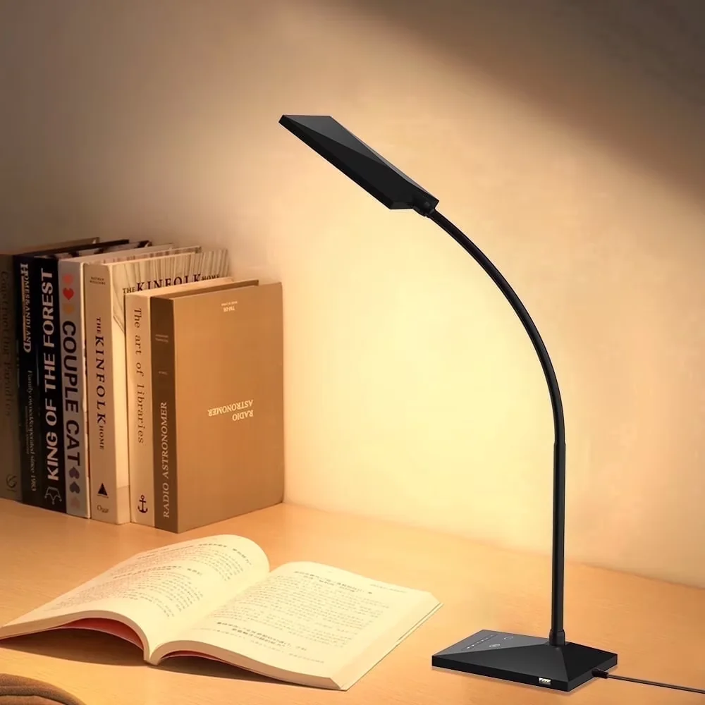 Stylish Desk Lamp with LED, Gooseneck - Black for Home Office, Bedroom Model 7C0A8D