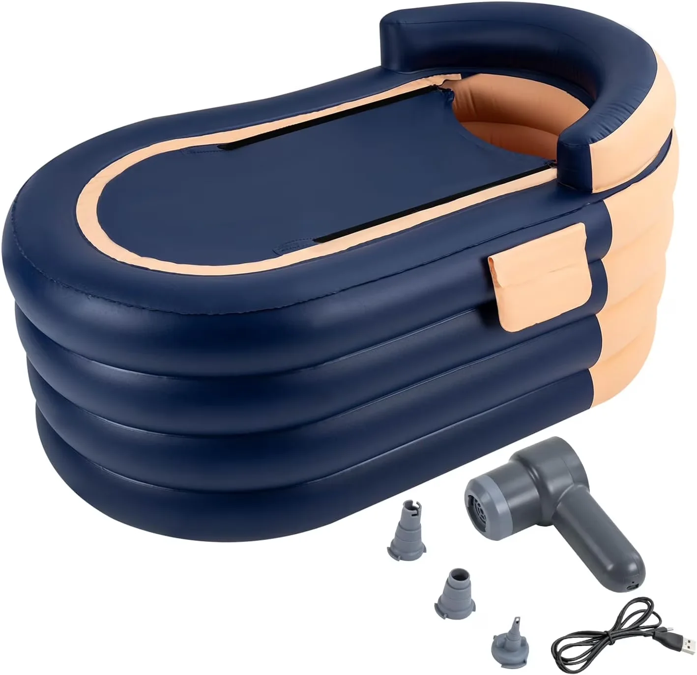 Reliable Hot Tub with Inflatable, Inflatable Bathtub, 1.4m/55.11in Portable Inflatable - Orange Model 21321A
