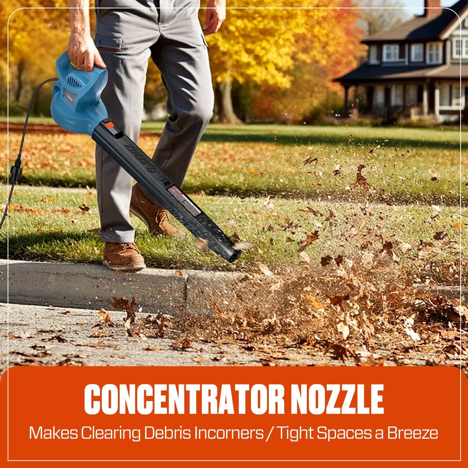 Compact Leaf Blower with Up to 260 CFM and 155 MPH, 120 Volt Max* 6 Amp Handheld Electric - Model 09A387