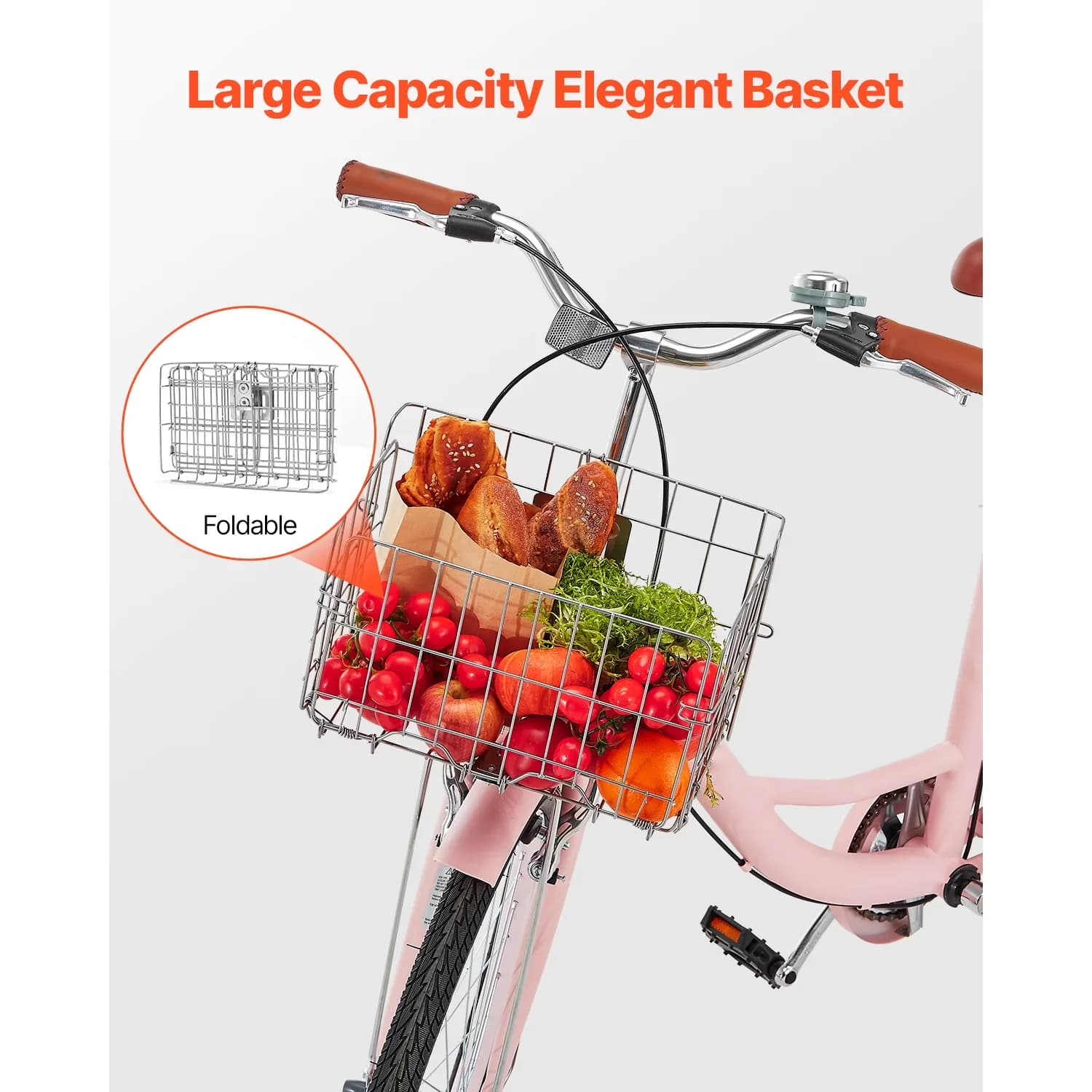 Reliable Cruiser Bike with Spacious Basket and Back Stand, 26", Modifiable Saddle - Multicolor Model 329D36