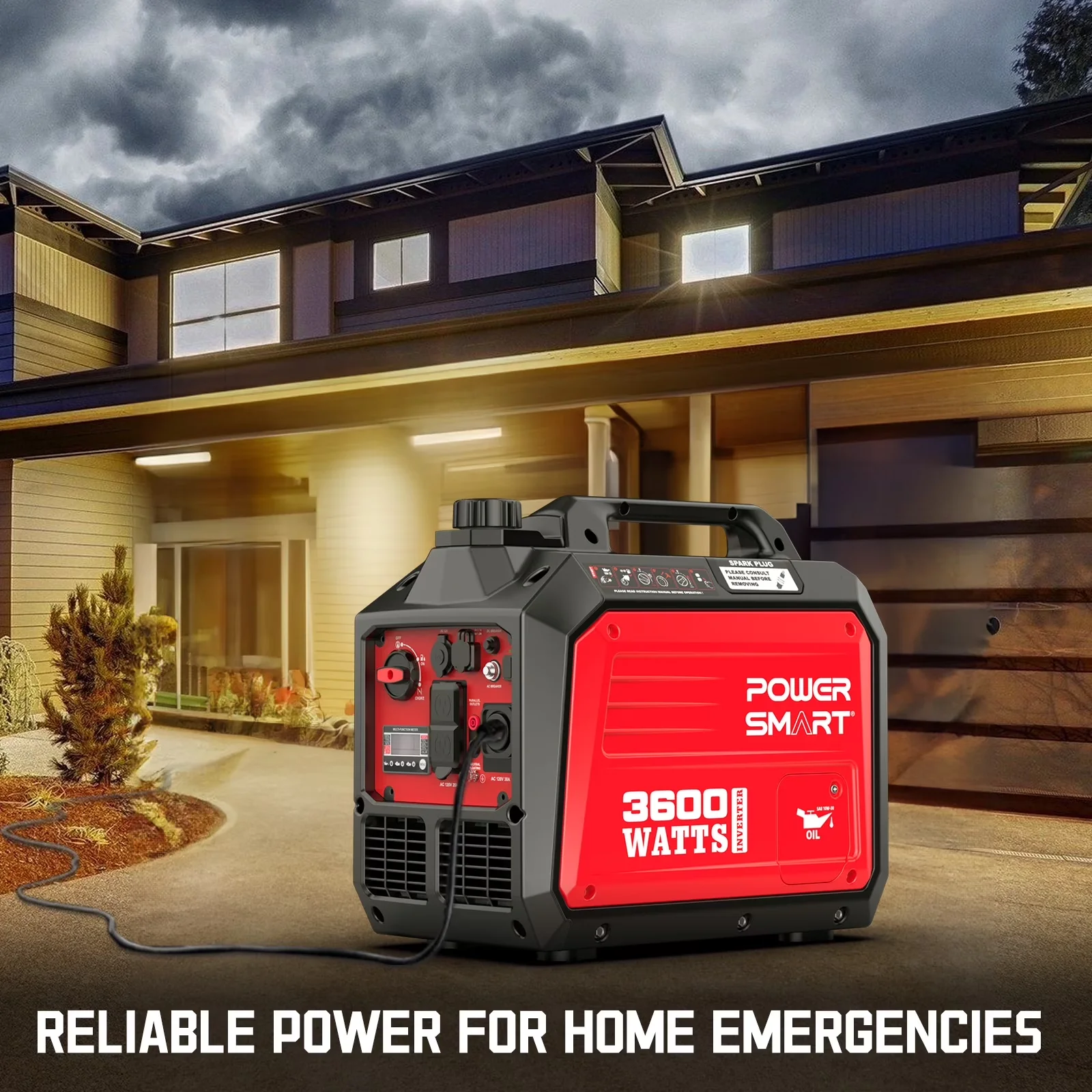 Efficient Generator with 3600W, On Indicator Light, Portable Powered 3600W for Home - Model 141766