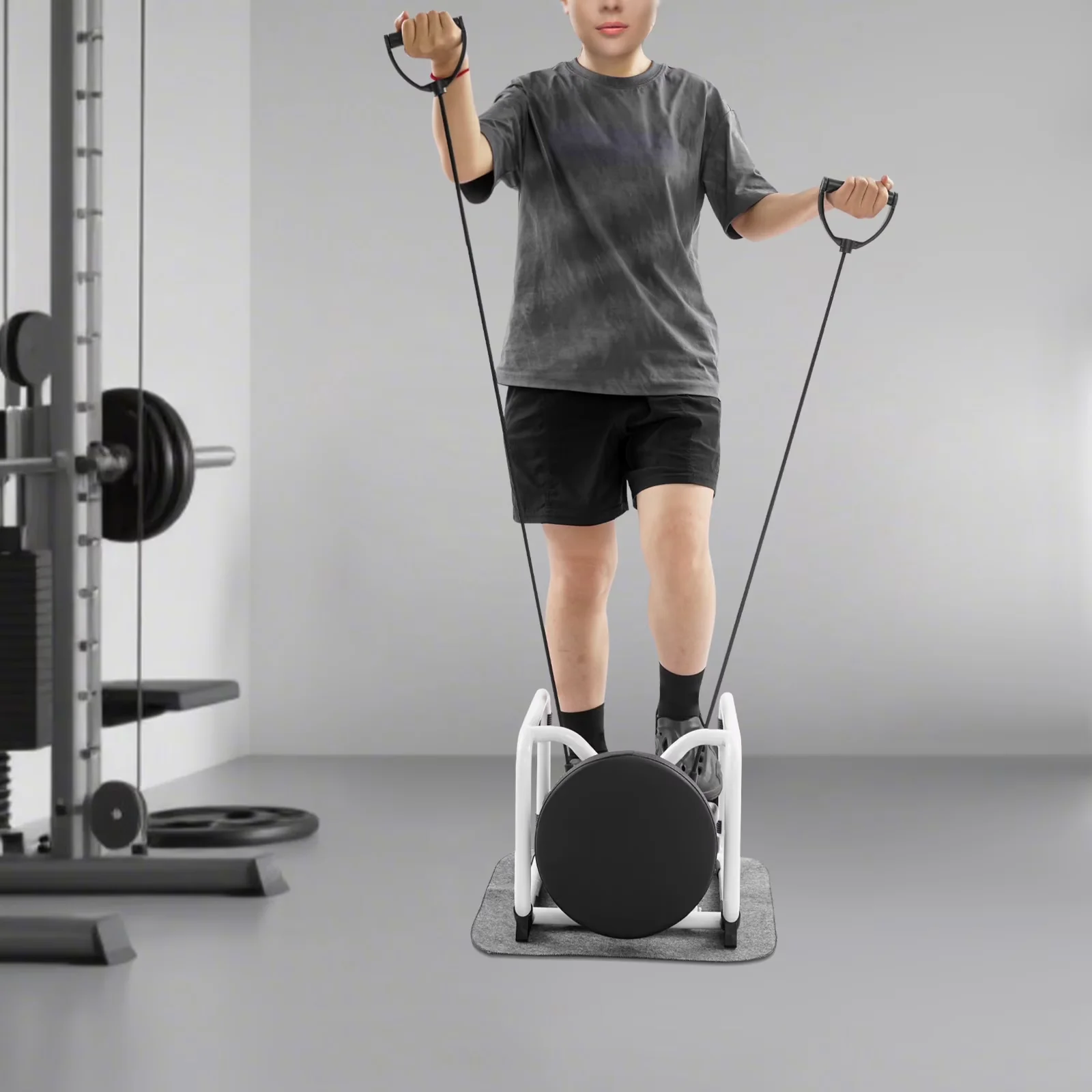 Stylish Home Gym with Assembly Required, Seat, Made to Last - White Steel, Pvc, Plywood, Pearl Cotton Model F923DA