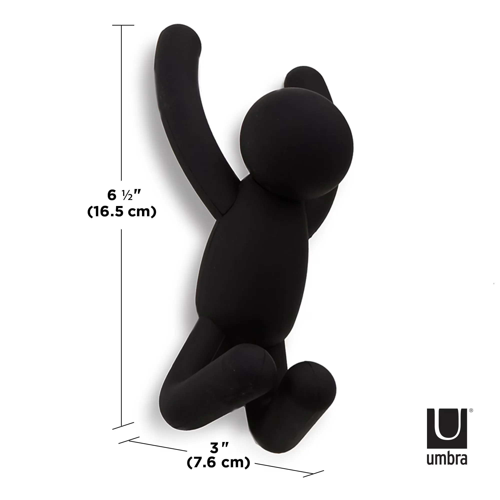 Bathroom Renovation Modern with Easy Installation, Buddy Wall Hooks - Black Abs Model 43E0B6