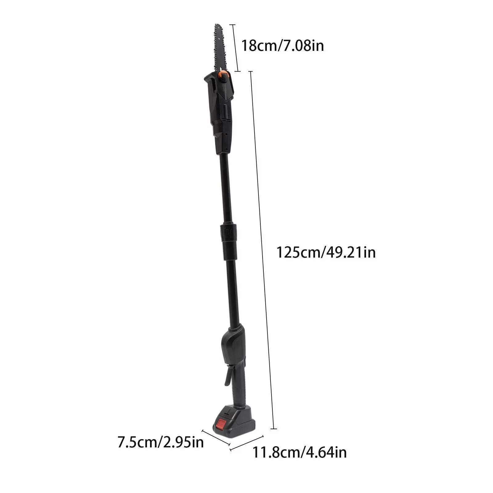 Pole Saw Efficient with Variable Speed, Cordless, Process: High-temperature Quenching - Black Model E49B51