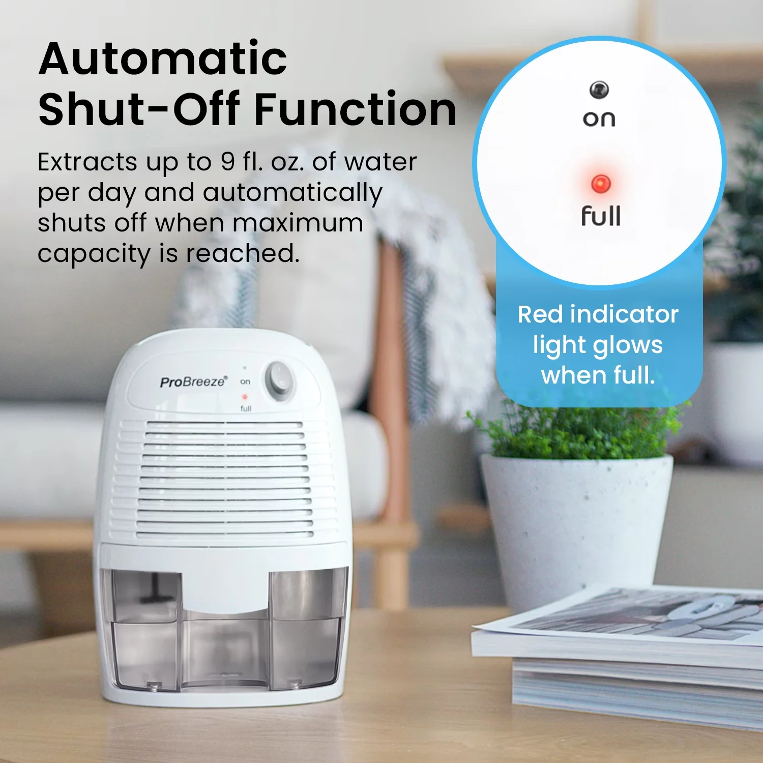 Compact Dehumidifier with Energy Efficient, Mini Portable, 17oz Ultra Quiet Compact Peltier - Model 3CB002