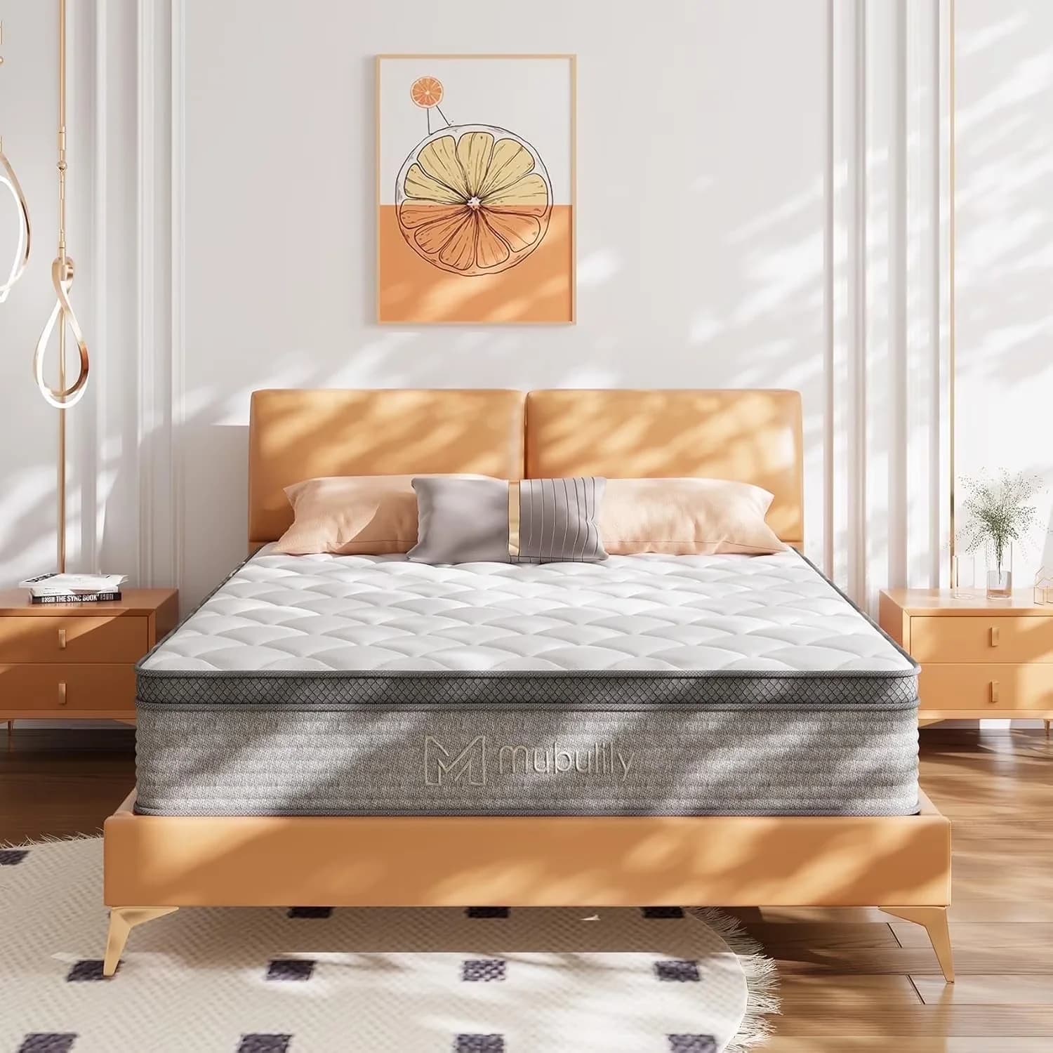 Compact Mattresses Accessory with Low Motion Transfer, Breathable Construction, Hypoallergenic - Knitted Fabric, Fireproof Cotton,... Model F5D2EF